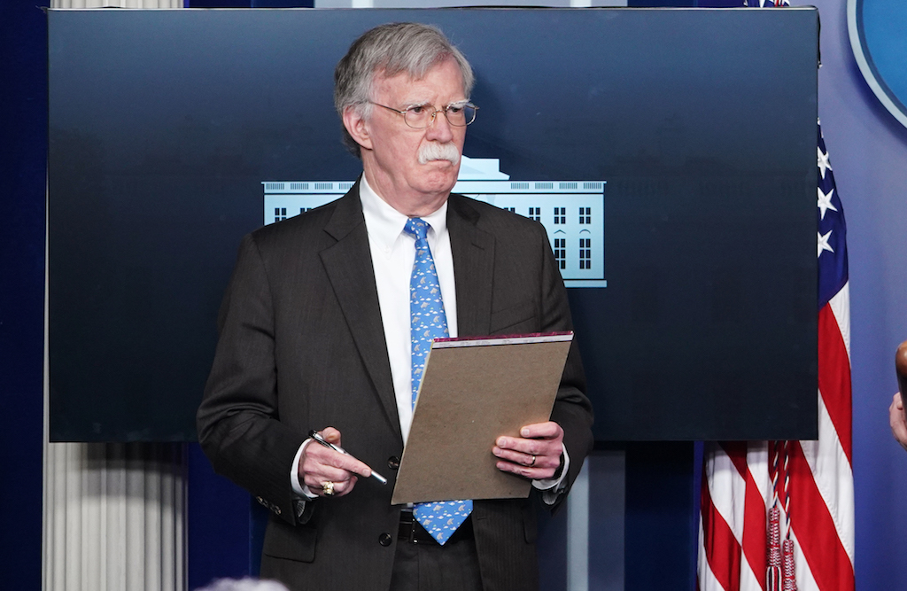 iefNational Security Advisor John Bolton takes part in a briefing in the Brady Bring Room of the White House (AFP)