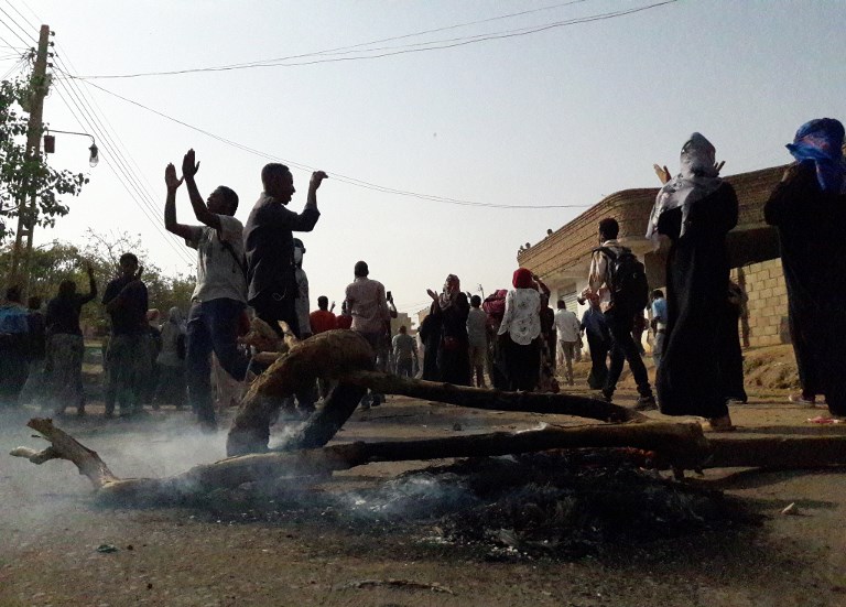 Protesters demonstrate in the Sudanese city of Omdurman on 31 January (AFP)