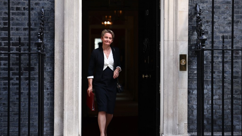 Home Secretary Yvette Cooper leaves 10 Downing Street in early September (AFP)