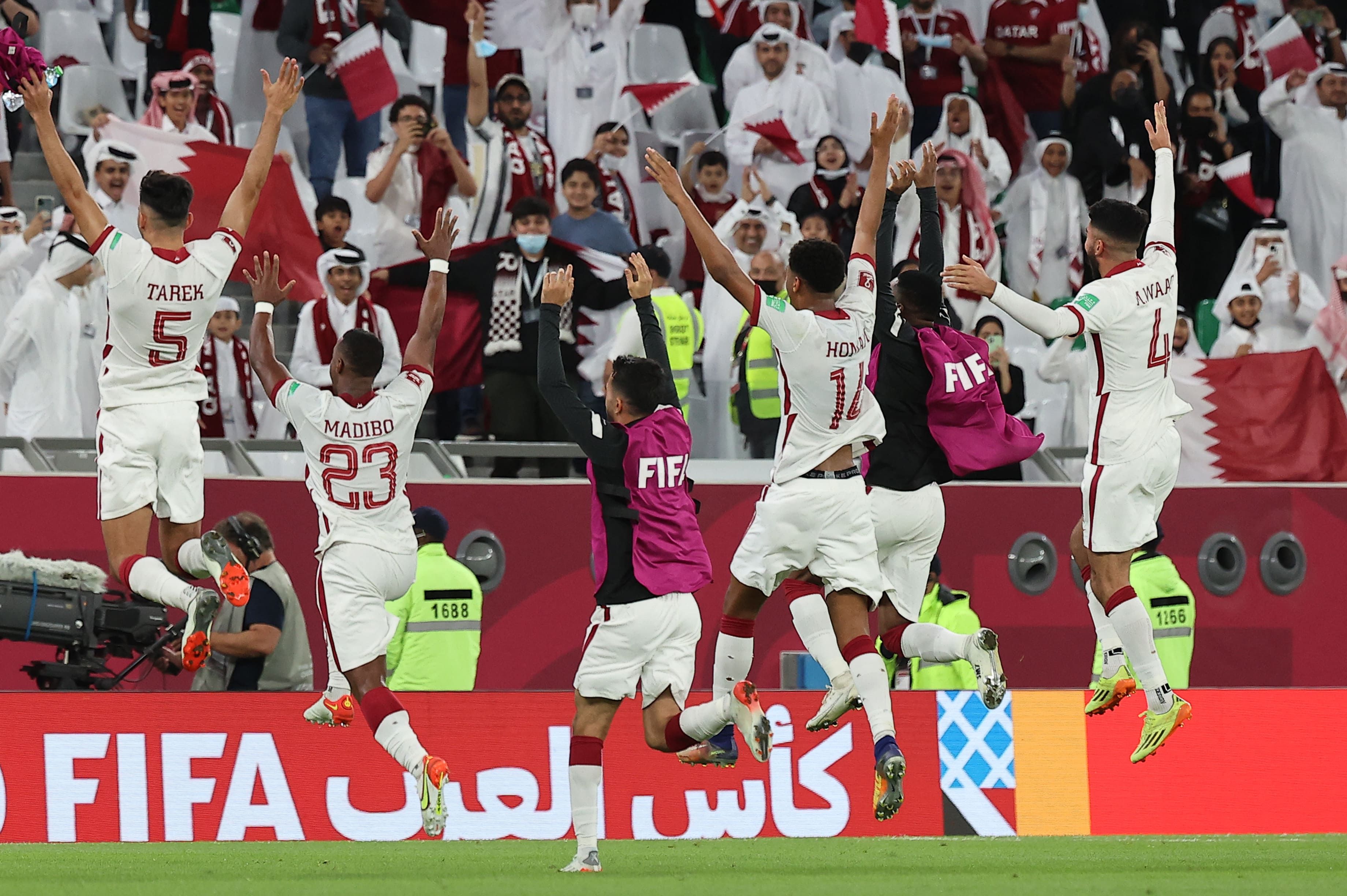 qatar team celebrates