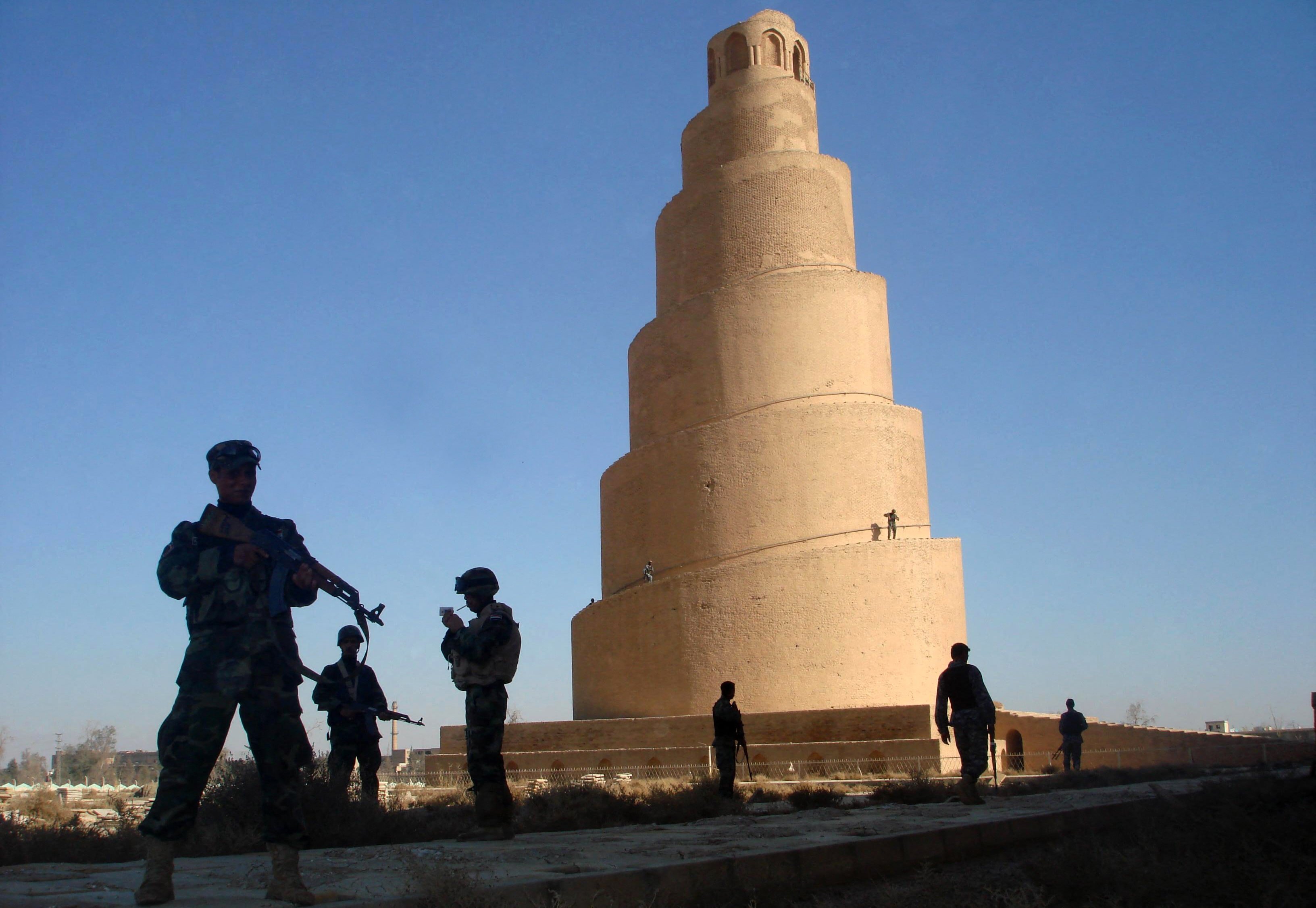 L’emblématique minaret en spirale de Samarra (Irak) fut construit sous le règne du califat abbasside (AFP)