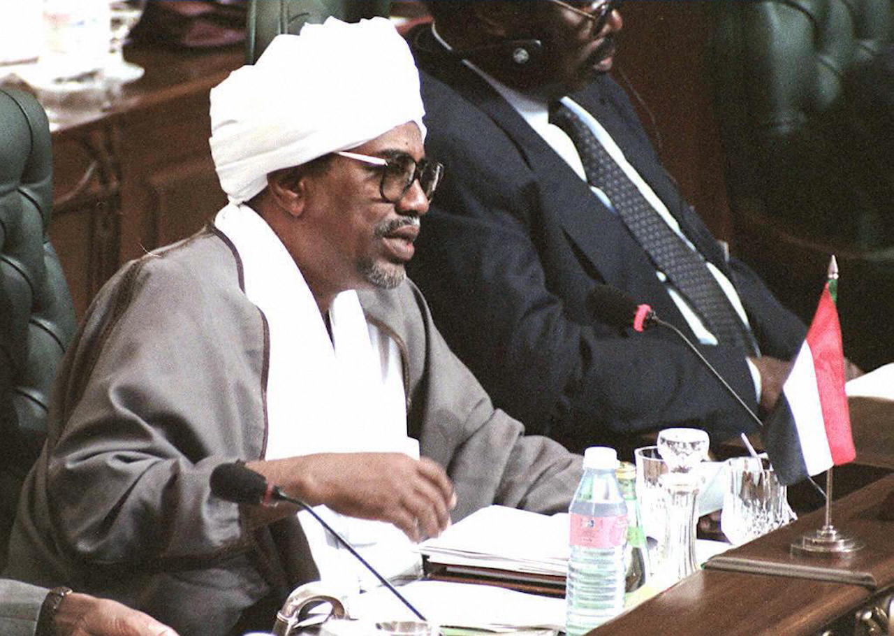 Sudanese President General Omar al-Bashir makes his speech at the extraordinary in Islamabad in 23 March 1997. Sudan was added to the US Terror List in 1993 under his rule (AFP)