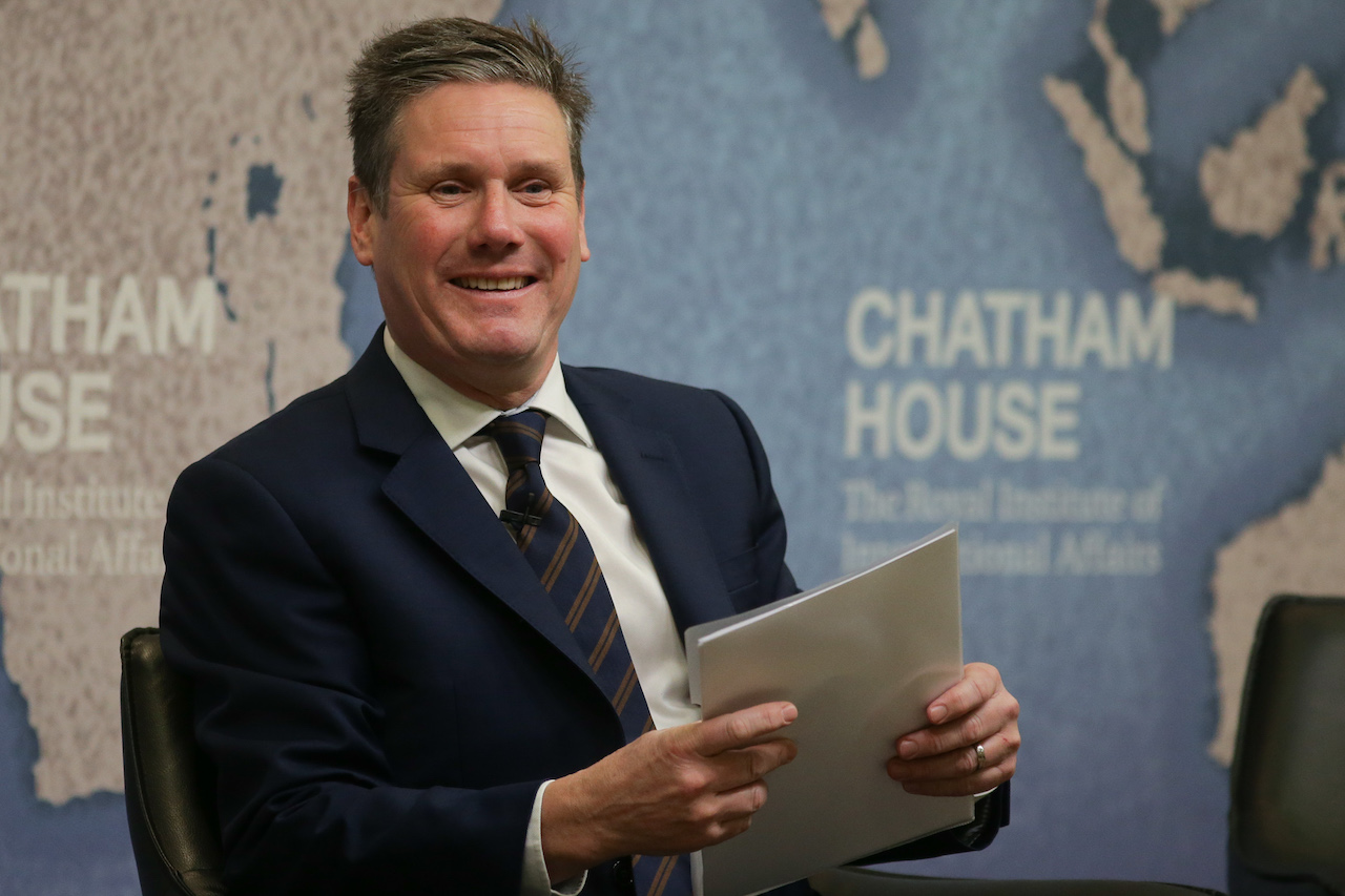 As Shadow Secretary of State for Exiting the European Union, Keir Starmer waits to start a speech at Chatham House (AFP)