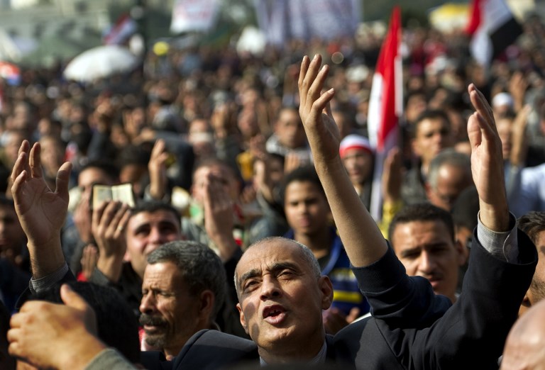 Egyptians protest in Cairo’s Tahrir Square in November 2011 (AFP)