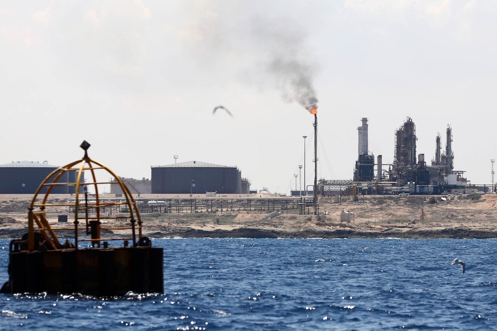 In Zawiya, western Libya's only oil refinery, about 50km outside of Tripoli (AFP)