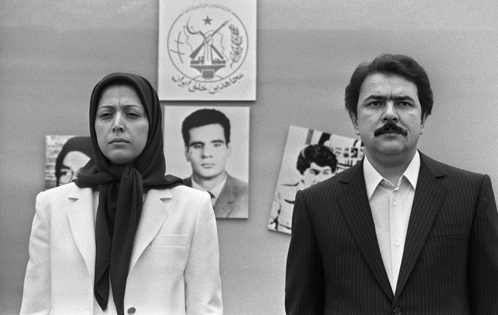 Massoud Rajavi, who led the MEK until he disappeared in 2003, and his wife Maryam, who now leads the group seen in Paris in 1985 (AFP) 