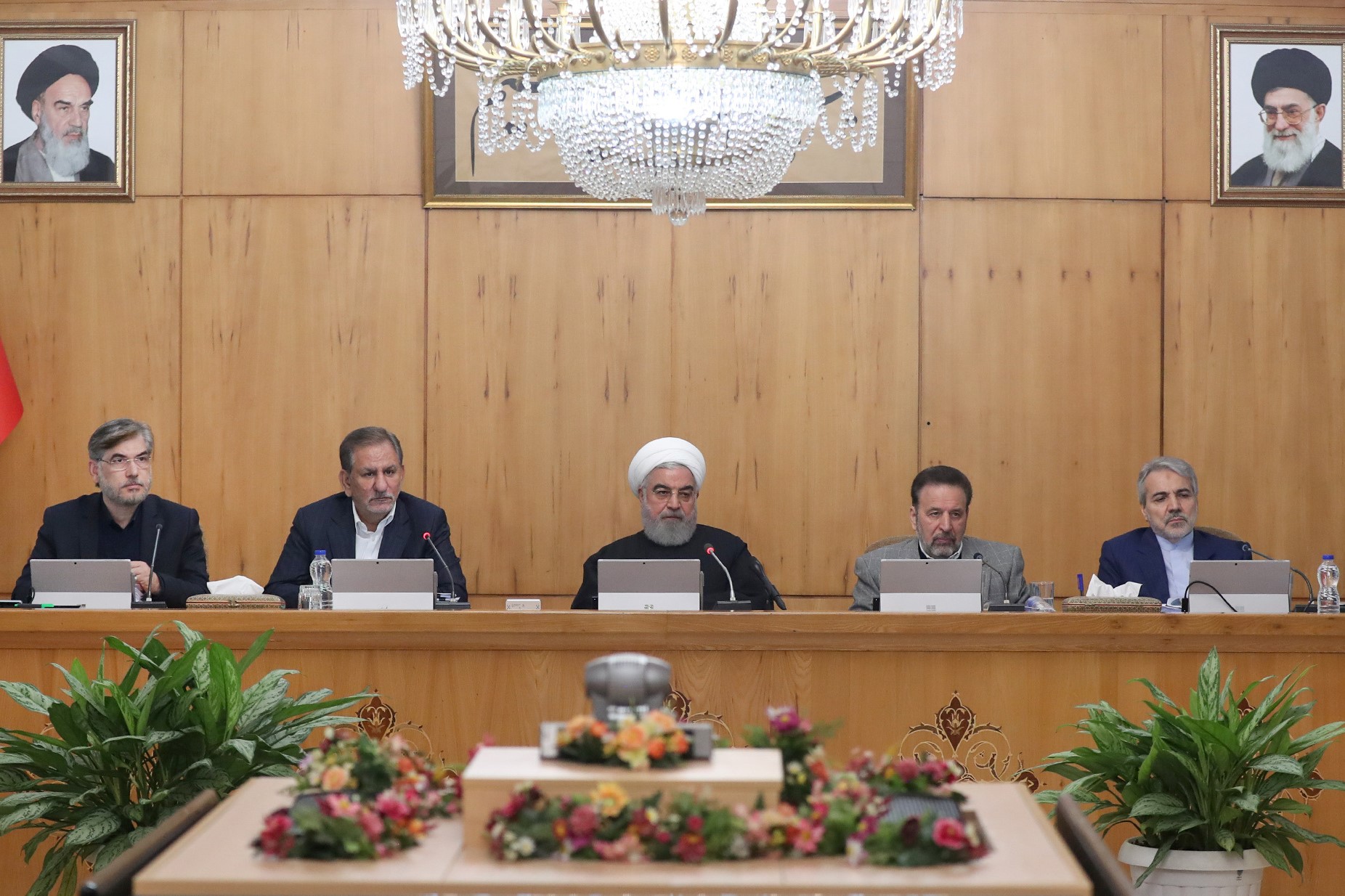 Iranian President Hassan Rouhani speaks during the cabinet meeting in Tehran, Iran, November 20, 2019