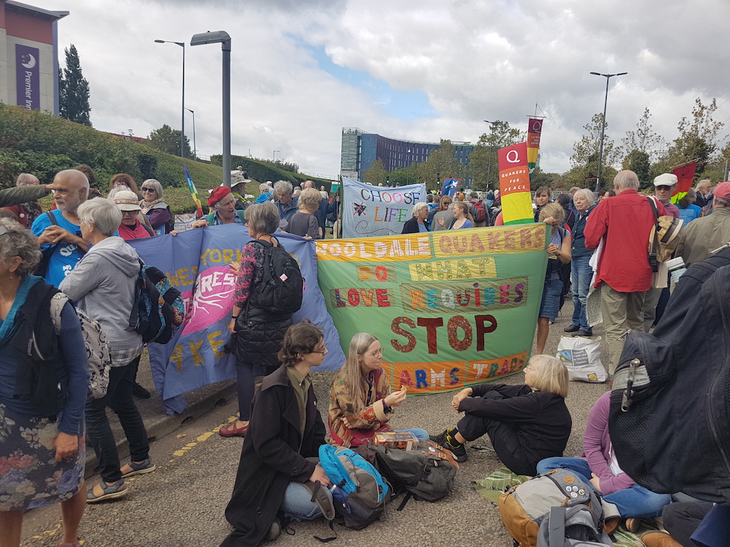 Protesters blockade a road in east London (Alex MacDonald)