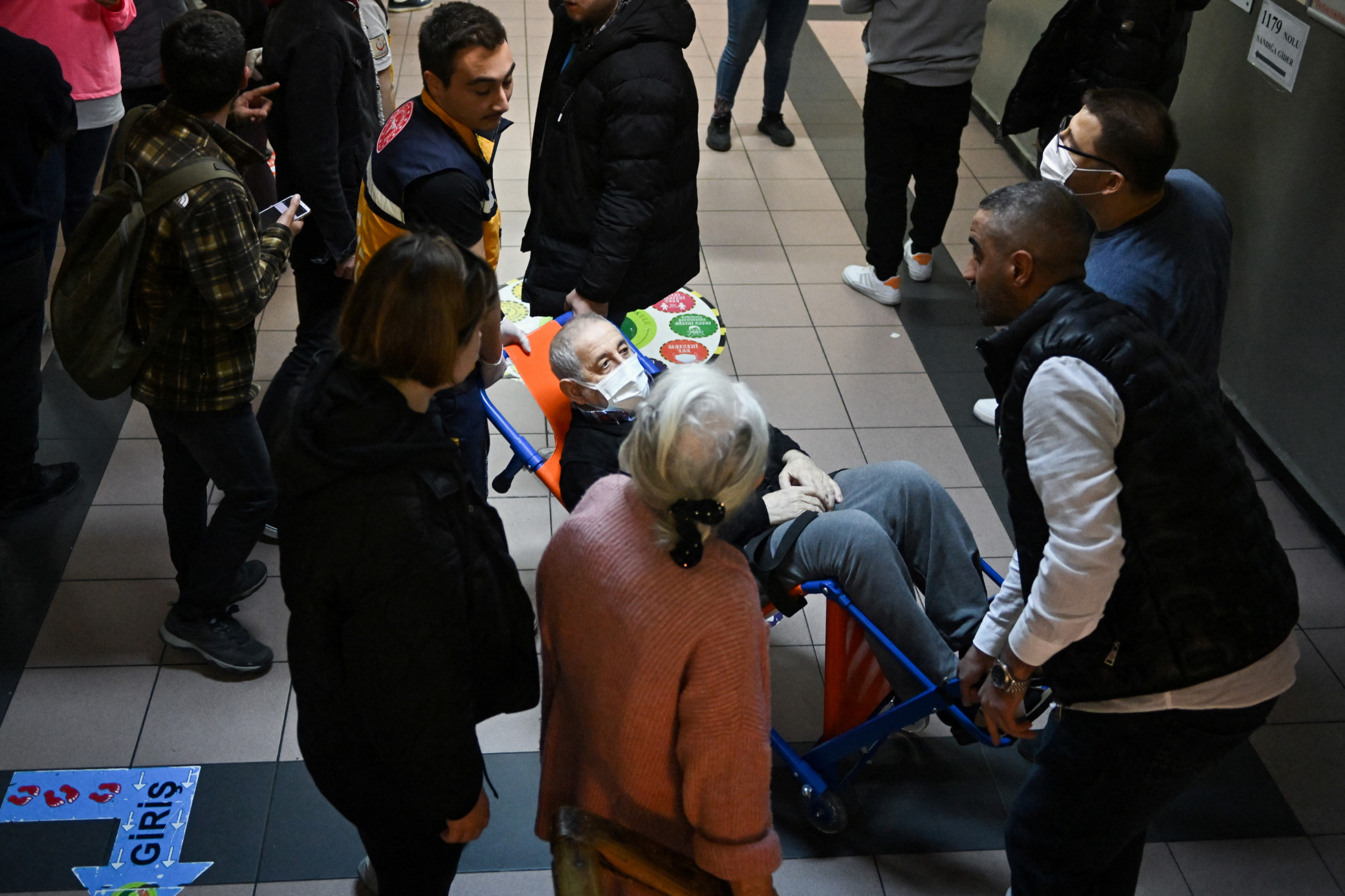 One voter in Istanbul was picked up by ambulance form home and taken to vote as he was not well enough to travel on his own (Reuters)