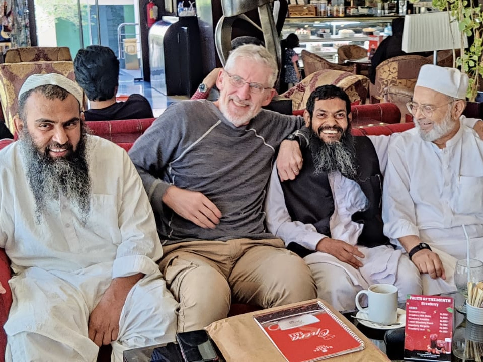 Reunion in Karachi, from L to R, Abdul Rabbani, Clive Stafford Smith, Ahmed Rabbani and Saifullah Paracha (Photo supplied)