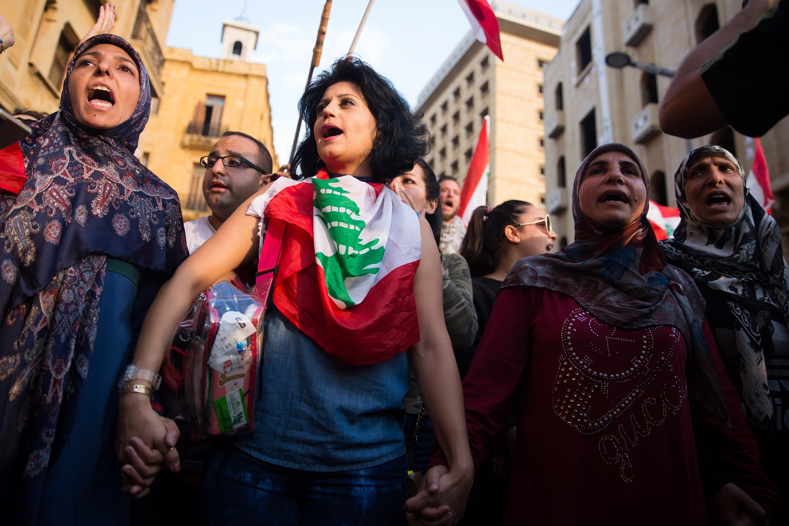 Manifestation antigouvernementale dans le centre de Beyrouth le 25 octobre 2019 (MEE/Laurent Perpigna Iban)