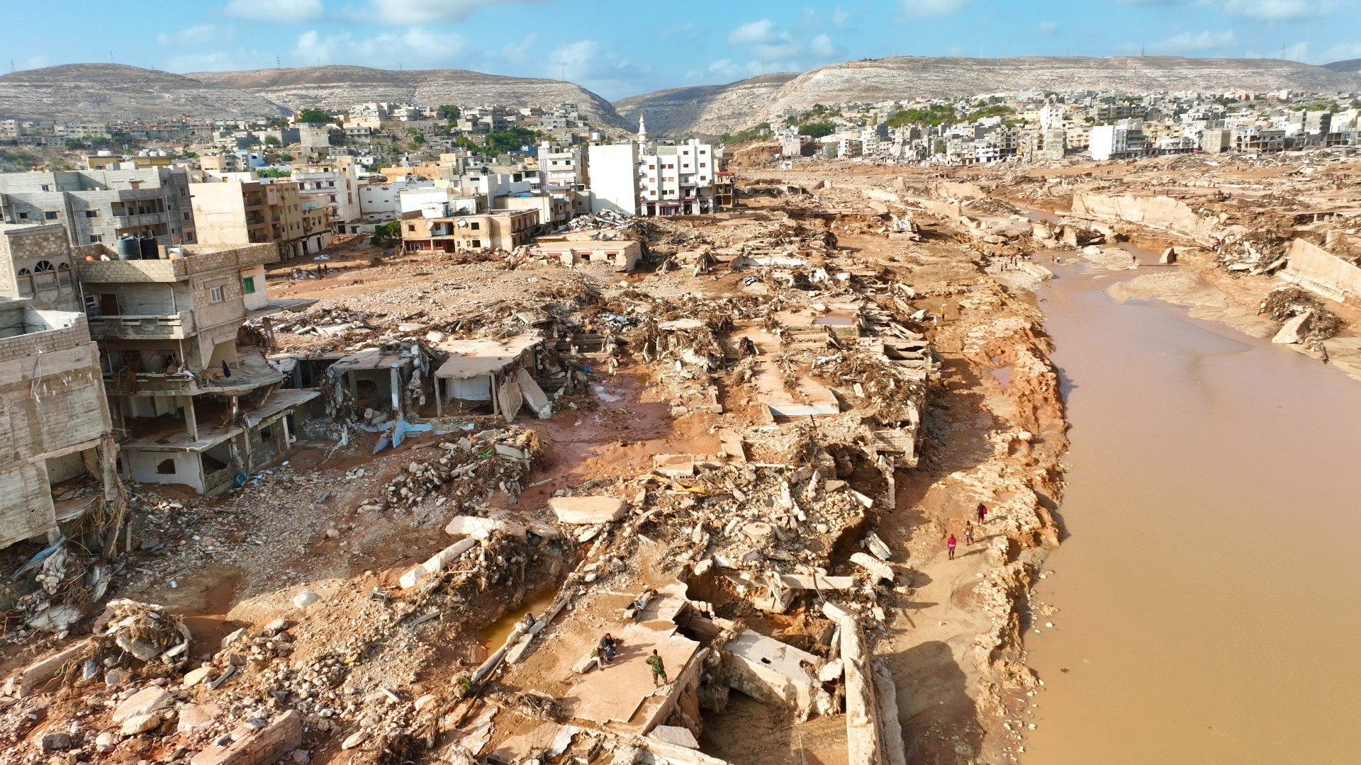 A general view of the city of Derna on 12 September (AP)