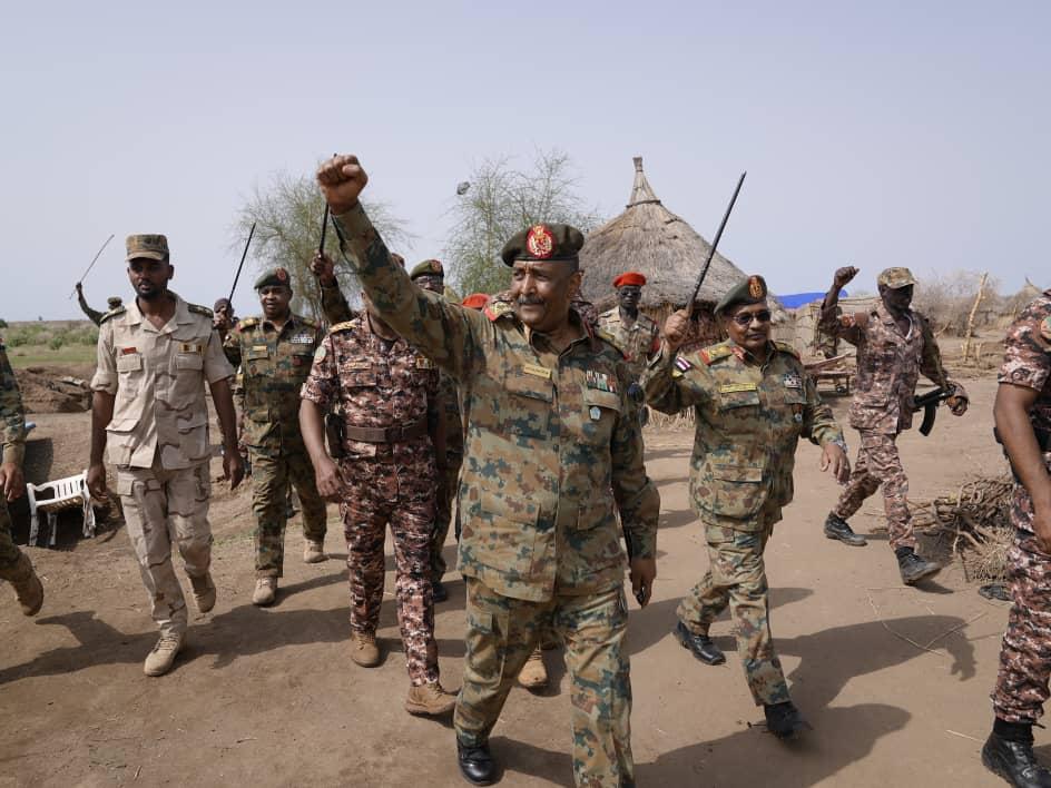Burhan during his visit to troops in al-Fashaga (Sudanese military)