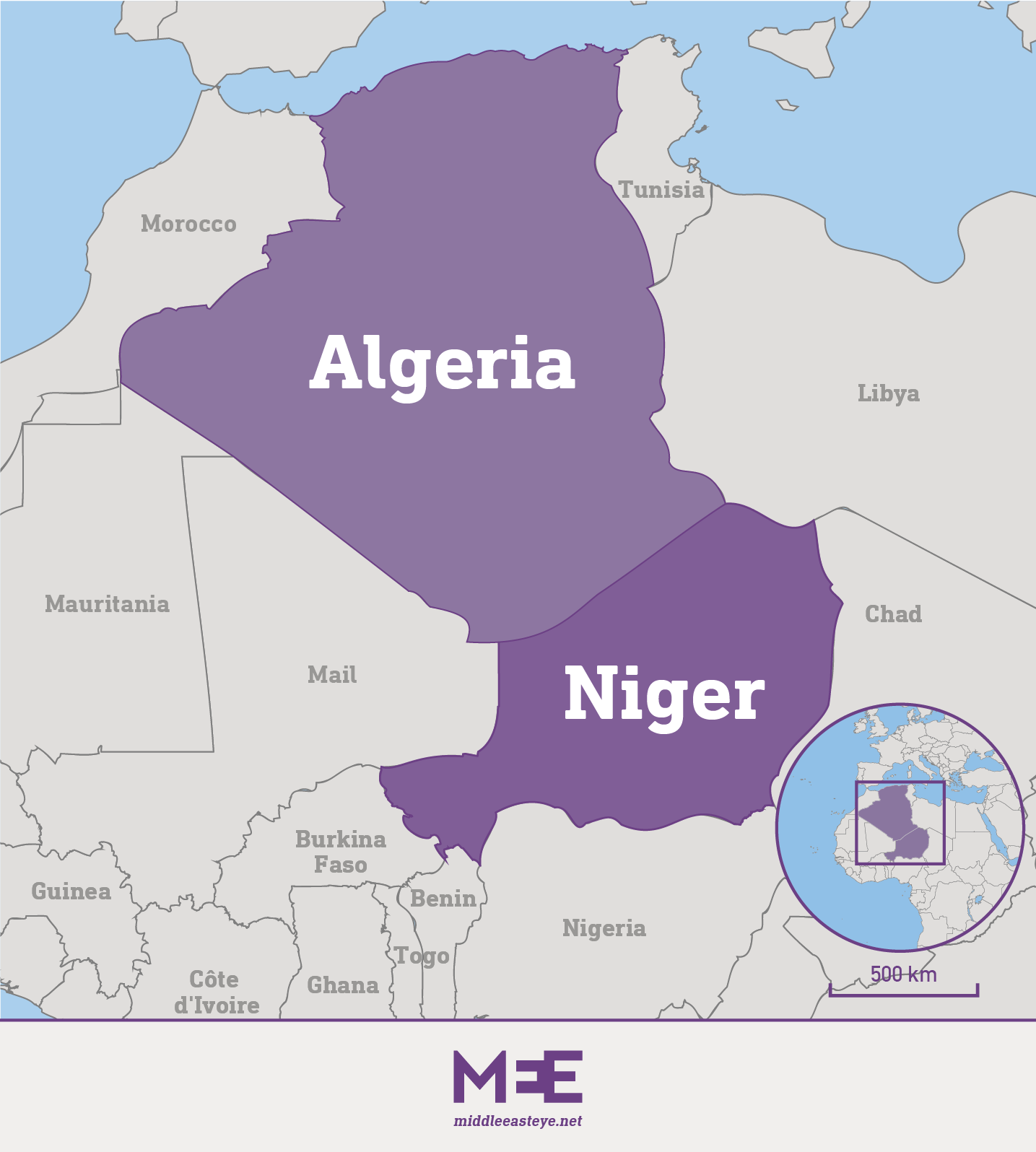 algeria niger map