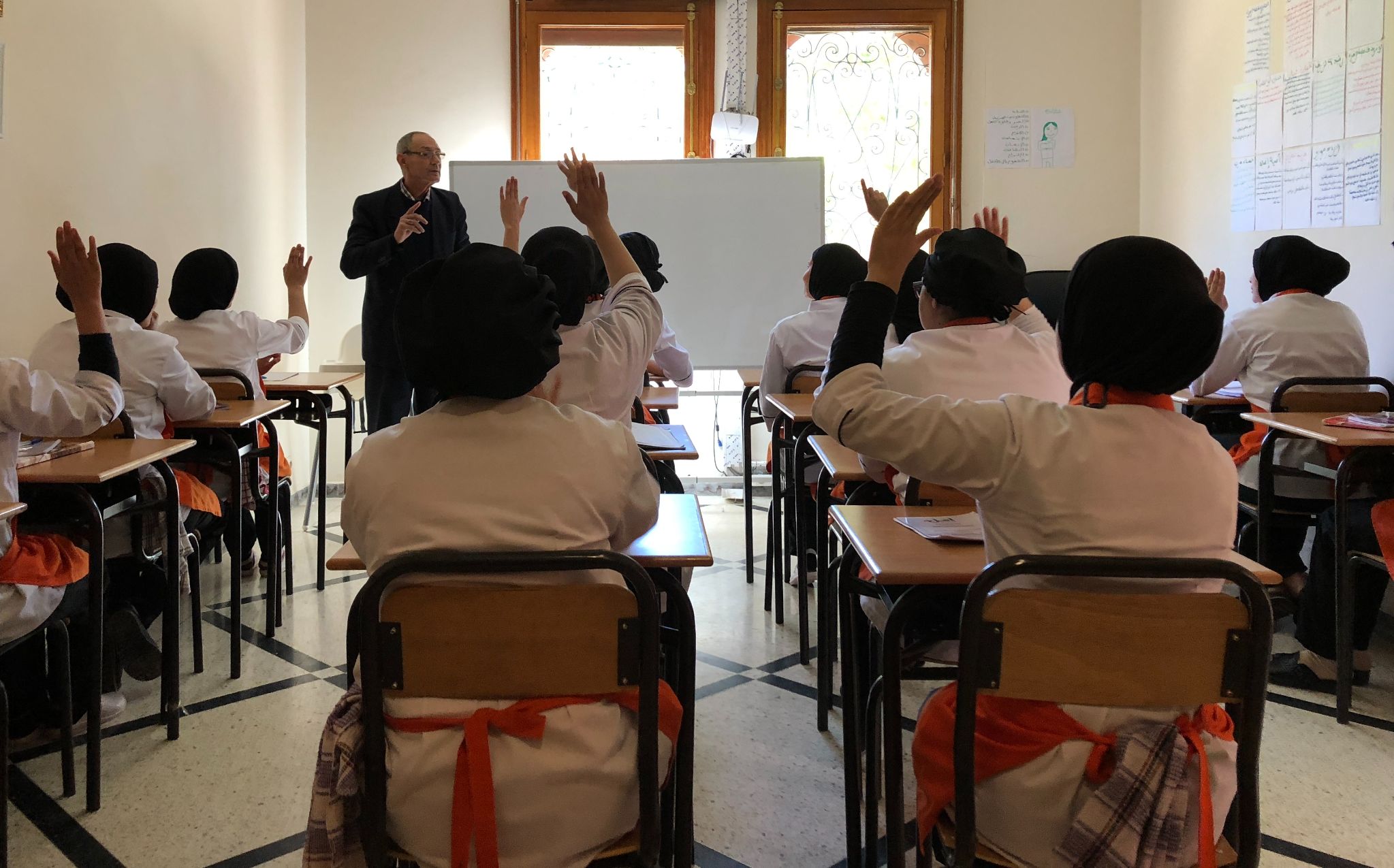 Trainees at the Amal centre are able to attend classes to study Maths, French and English