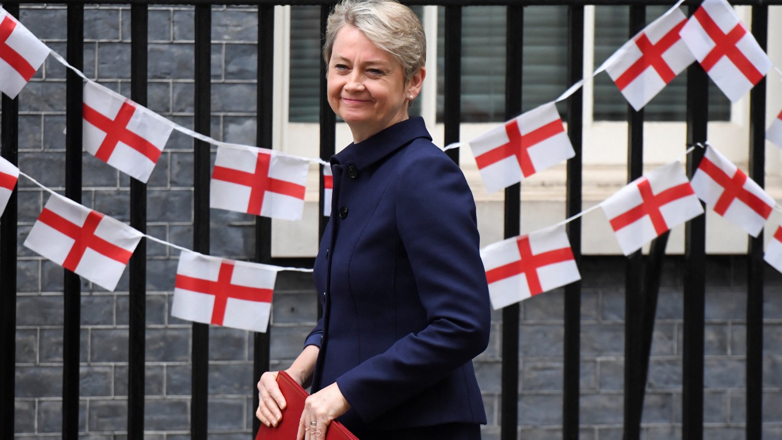 Britain's Secretary of State for the Home Department Yvette Cooper walks outside Downing Street in London, Britain, July 9, 2024. REUTERS