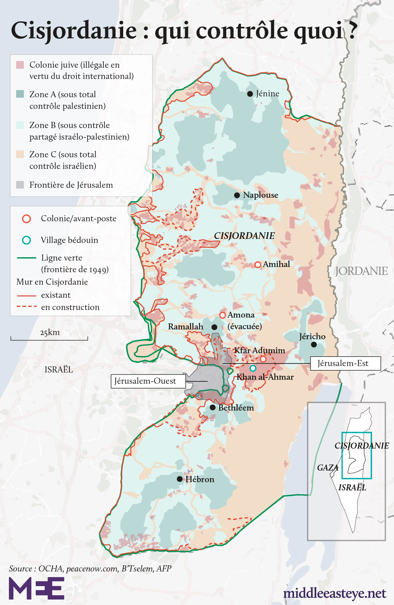 carte cisjordanie