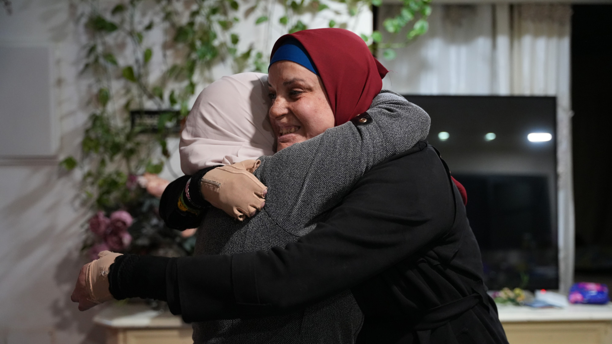 Israa Jaabis pictured at her home after her release from Israeli jail (MEE/Latifeh Abdellatif)