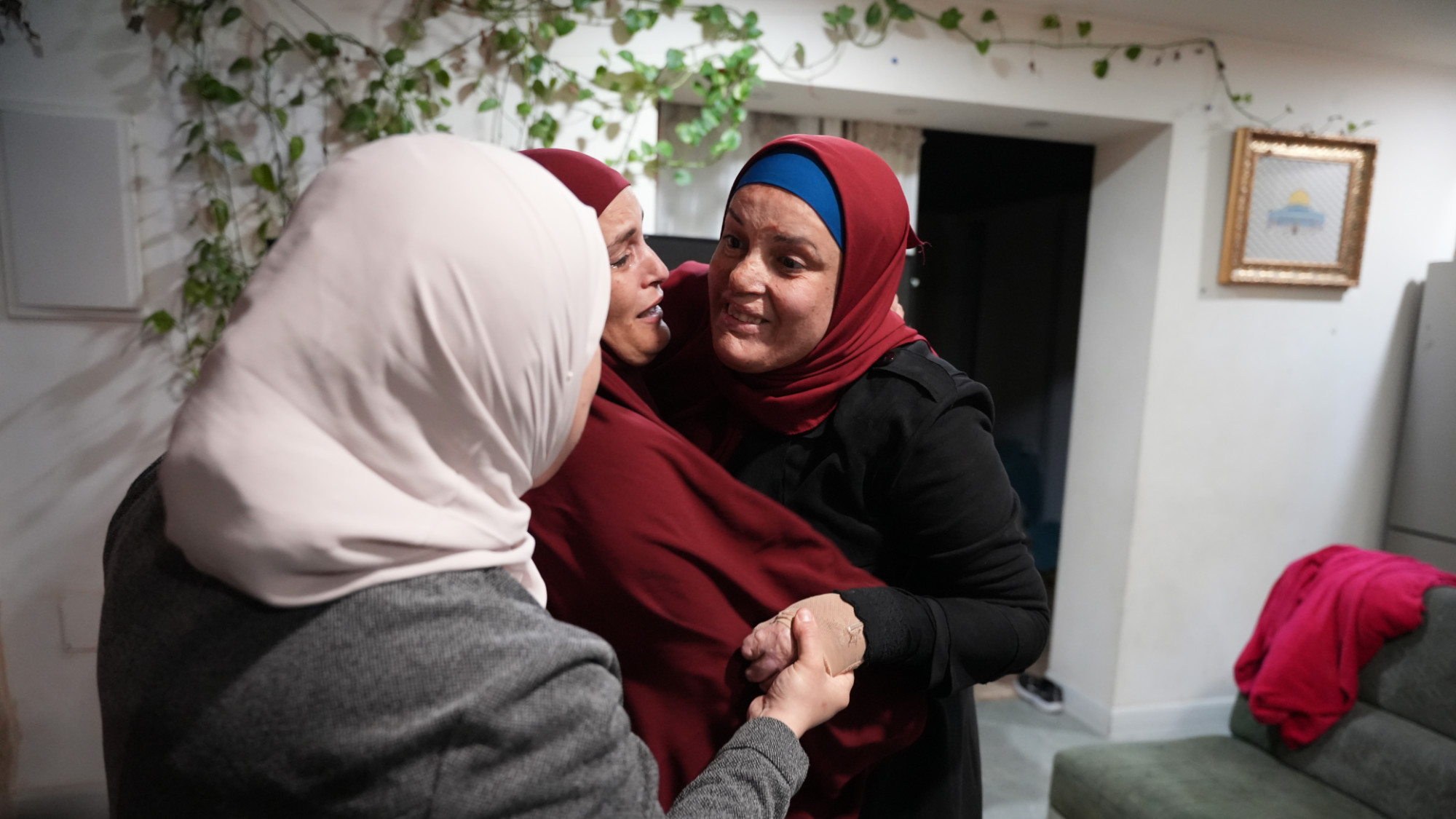 Israa Jaabis pictured at her home after her release from Israeli jail (MEE/Latifeh Abdellatif)