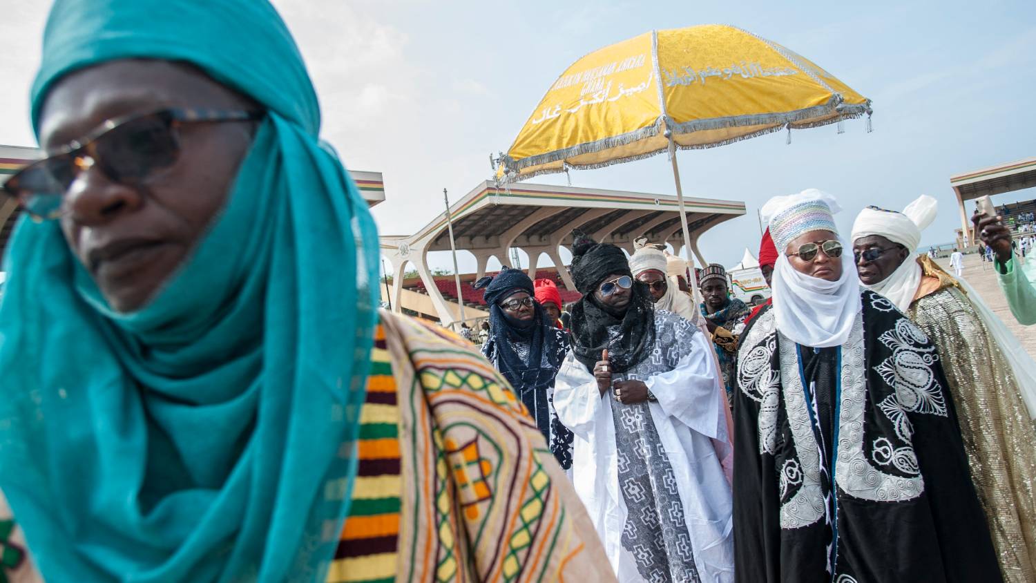 Tribal leaders gather to mark Eid prayers in Accra, Ghana [Cristina Aldehuela/AFP]