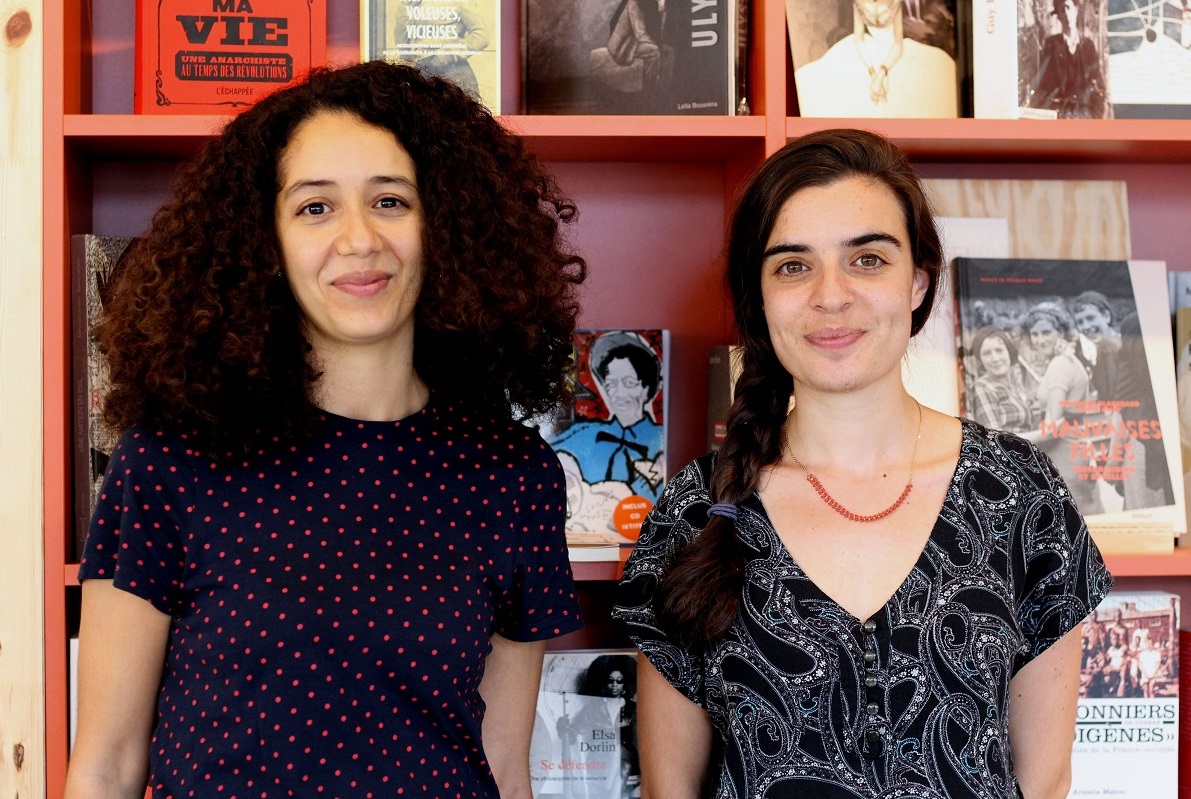 Elsa Piacentino and Halima M'Birik, co-founders of the new bookstore El Ghorba mon amour (MEE / Nadia Bouchenni)