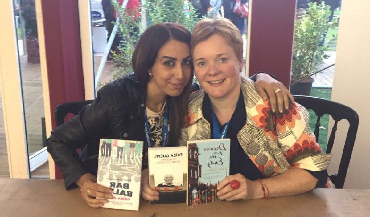 Faiza Guène and translator Sarah Ardizzone at the 2016 Edinburgh International Book Festival (Faïza Guène)