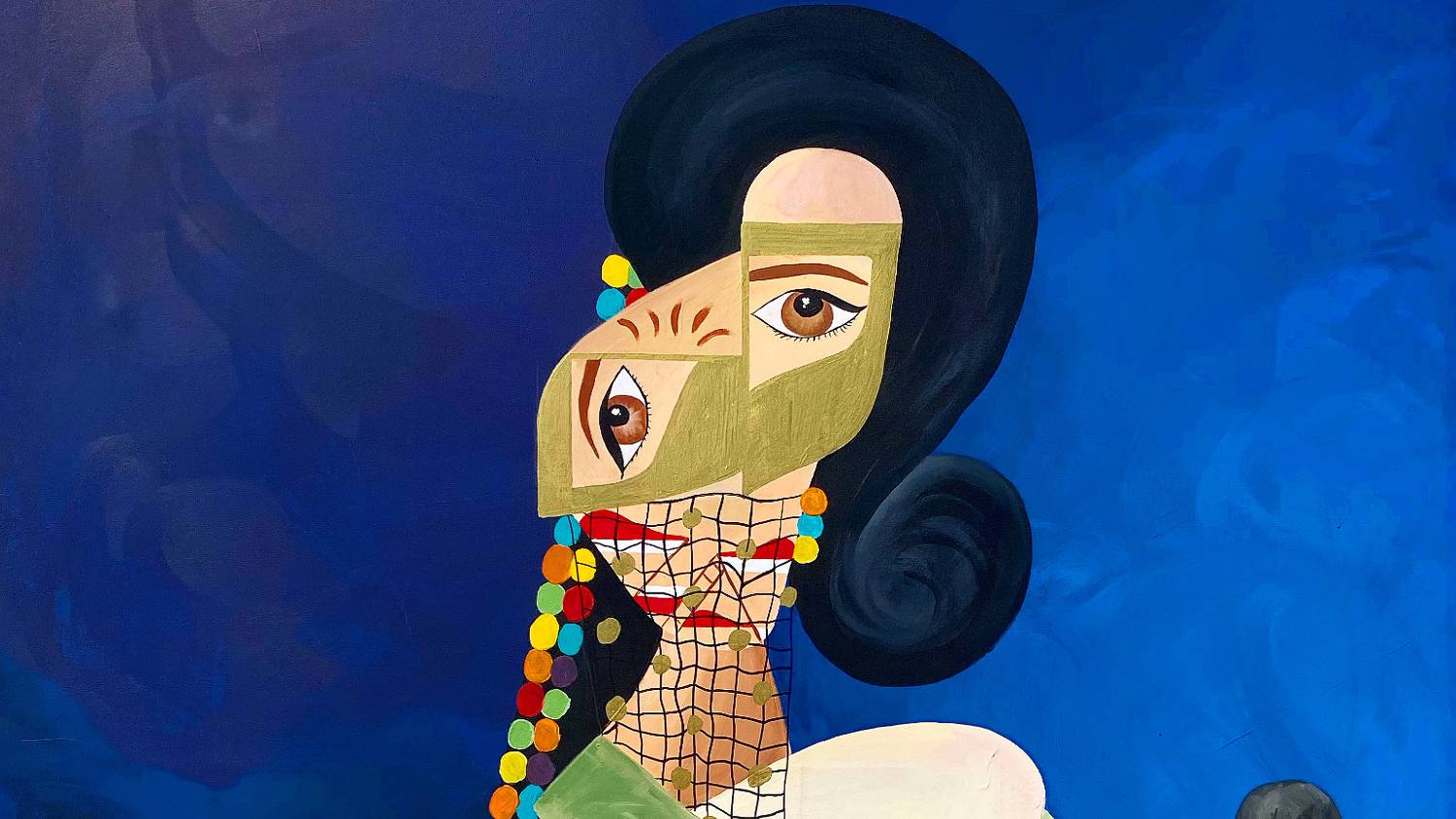 Saudi artist Faisal Al-Kheriji uses art to document a changing Saudi society, seen here is the top half of his 2019 painting, Farida (Public domain)