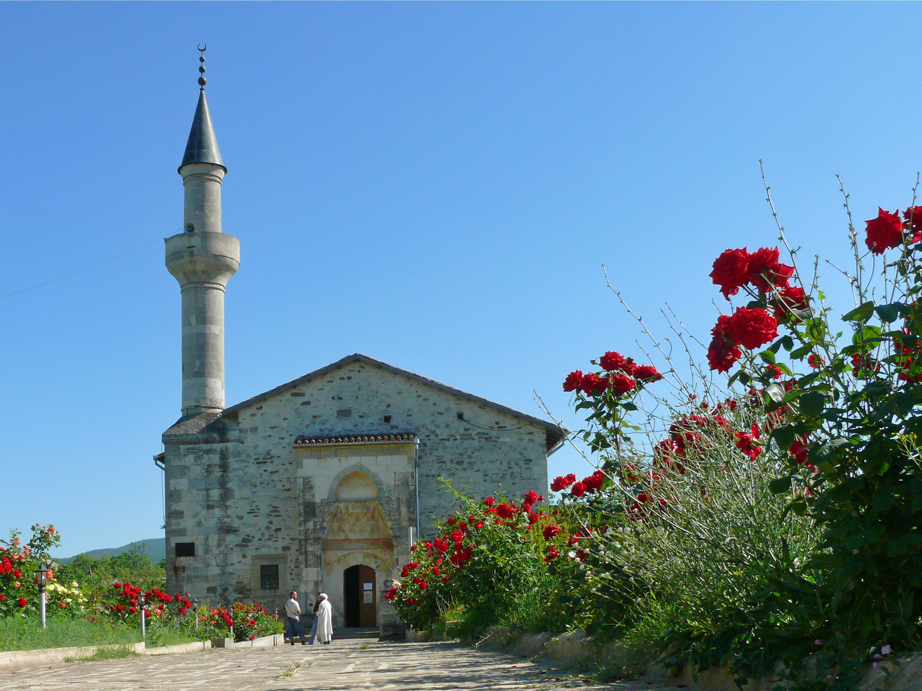 The simple grey brick mosque is thought to be the oldest mosque in the Crimea peninsula (Wikimedia)