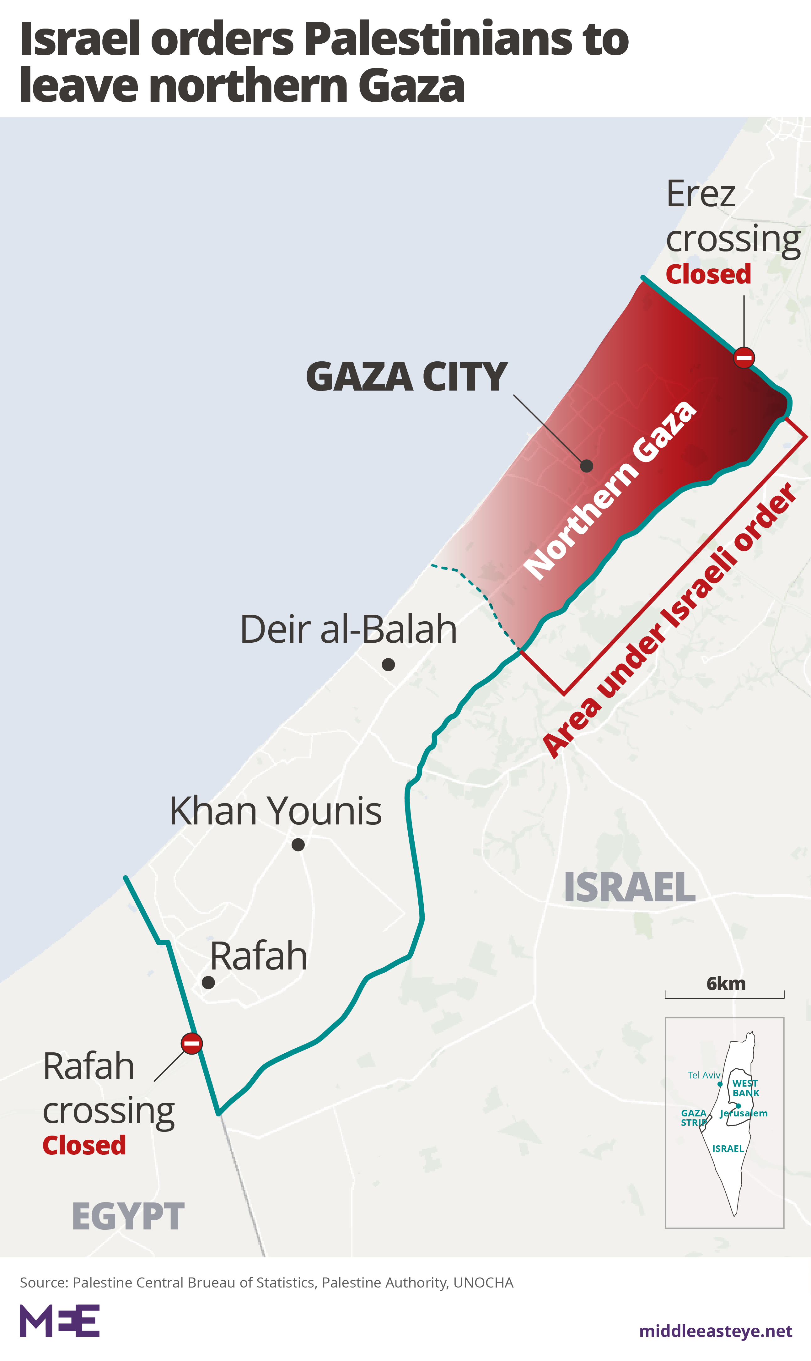 Gaza map Israeli order