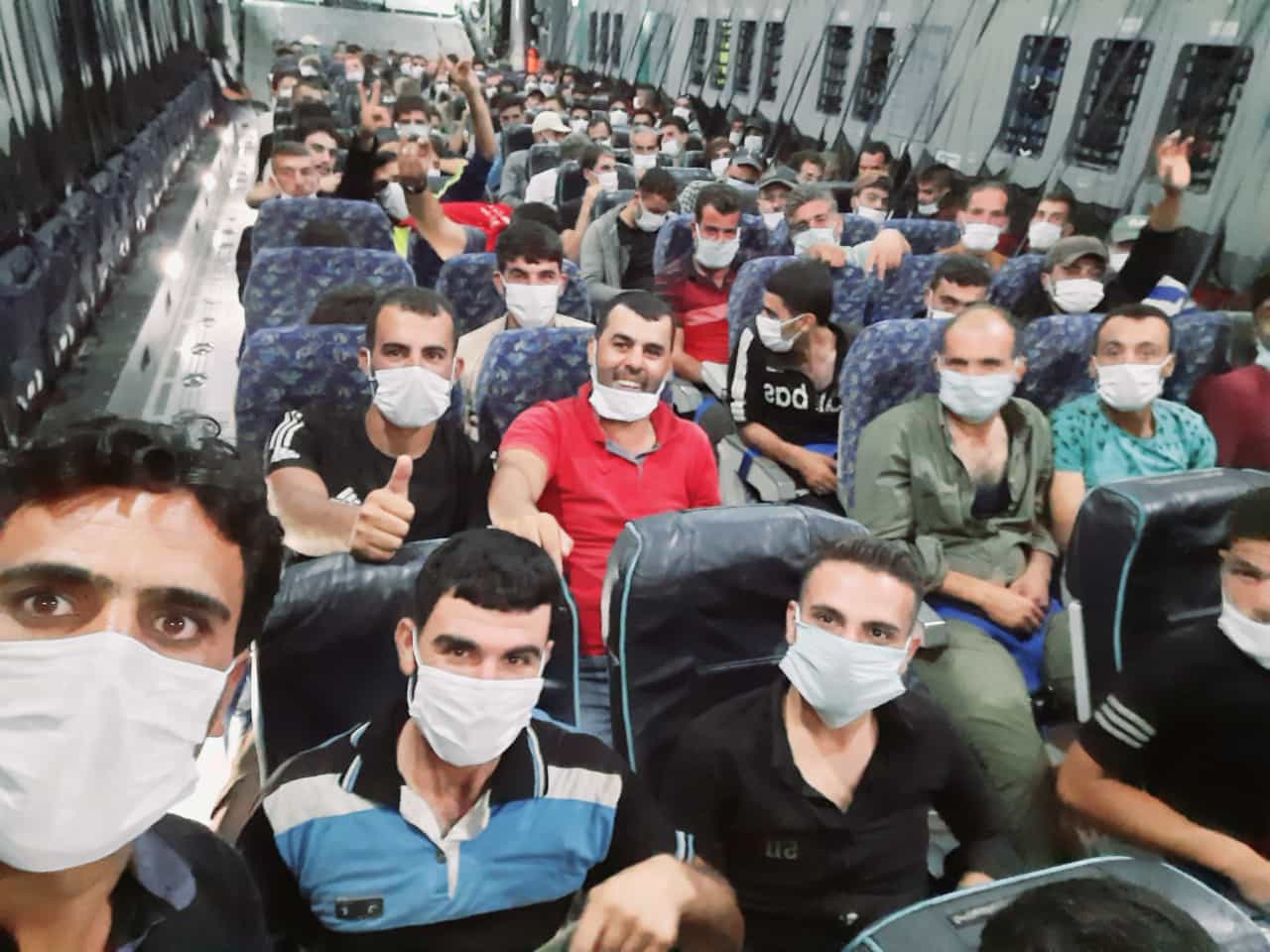 A photo purportedly of Syrians on their way to Azerbaijan (social media)