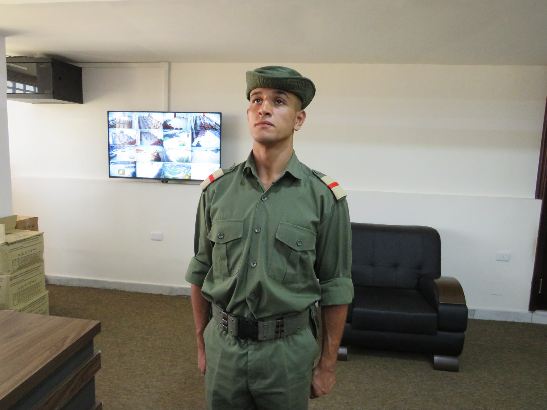 Abdel Moeen Yehia Kawan, a cadet at the military academy in Tripoli (MEE/Daniel Hilton)