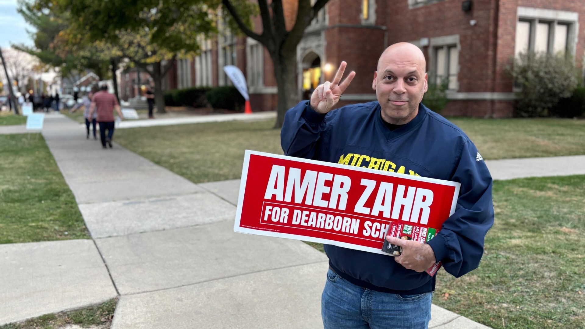 Local school board candidate Amer Zahr urges Dearborn residents to vote in the 2024 elections.