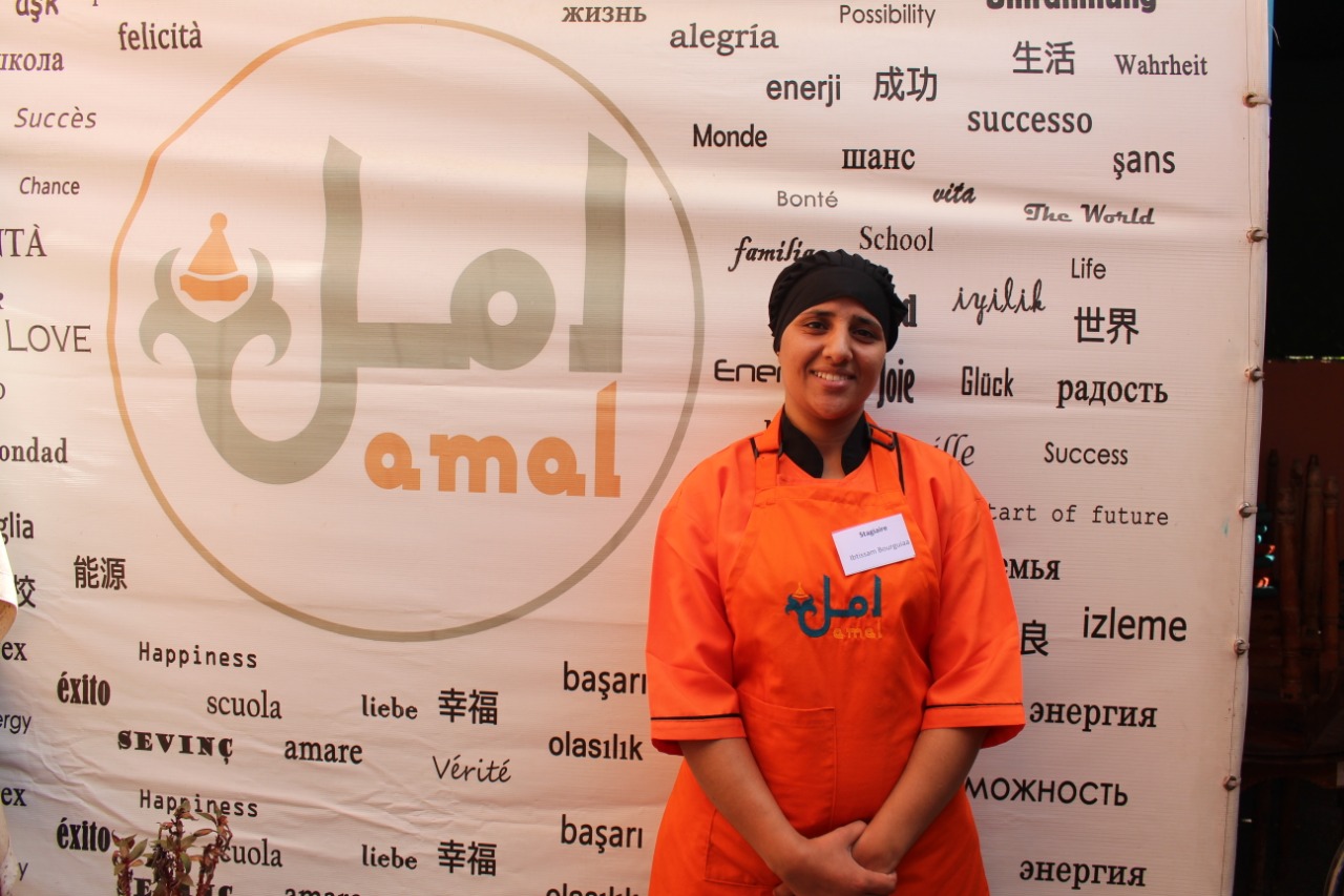 Ibtissam has retrained as a chef through the Amal programme in Morocco