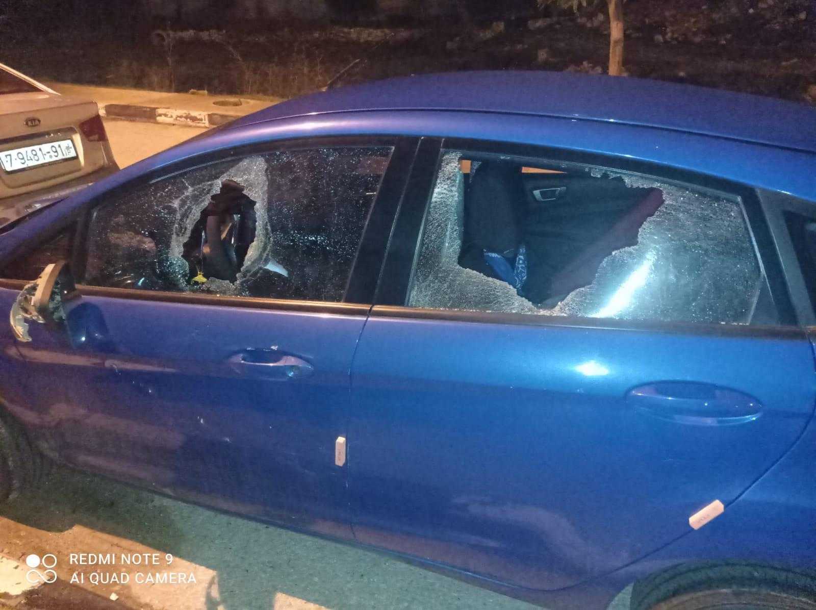 Alaa Sawfta's car after the attack (Social media)