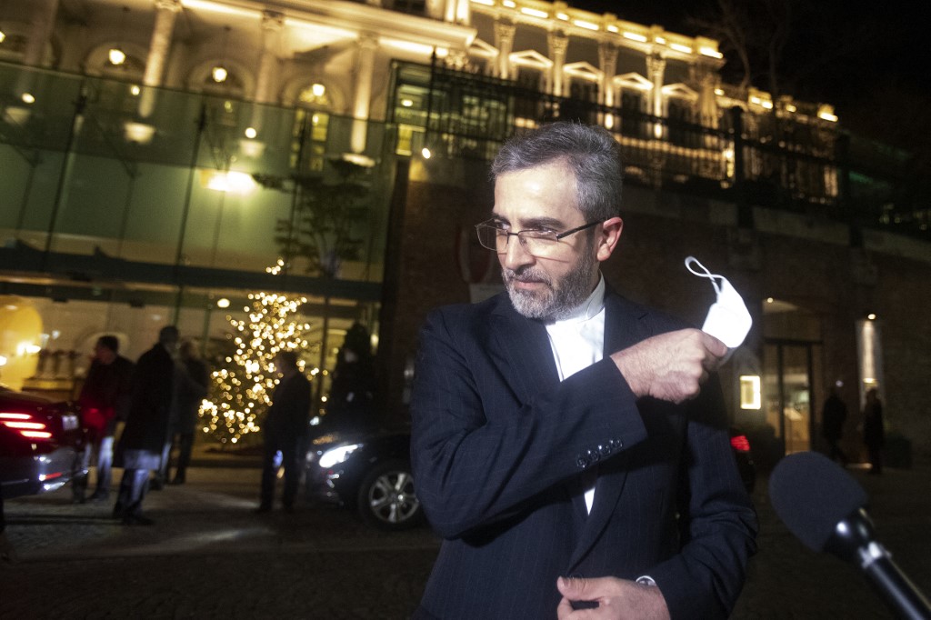 Iran's chief nuclear negotiator Ali Bagheri Kani after a JCPOA meeting in Vienna, 27 December 2021. 