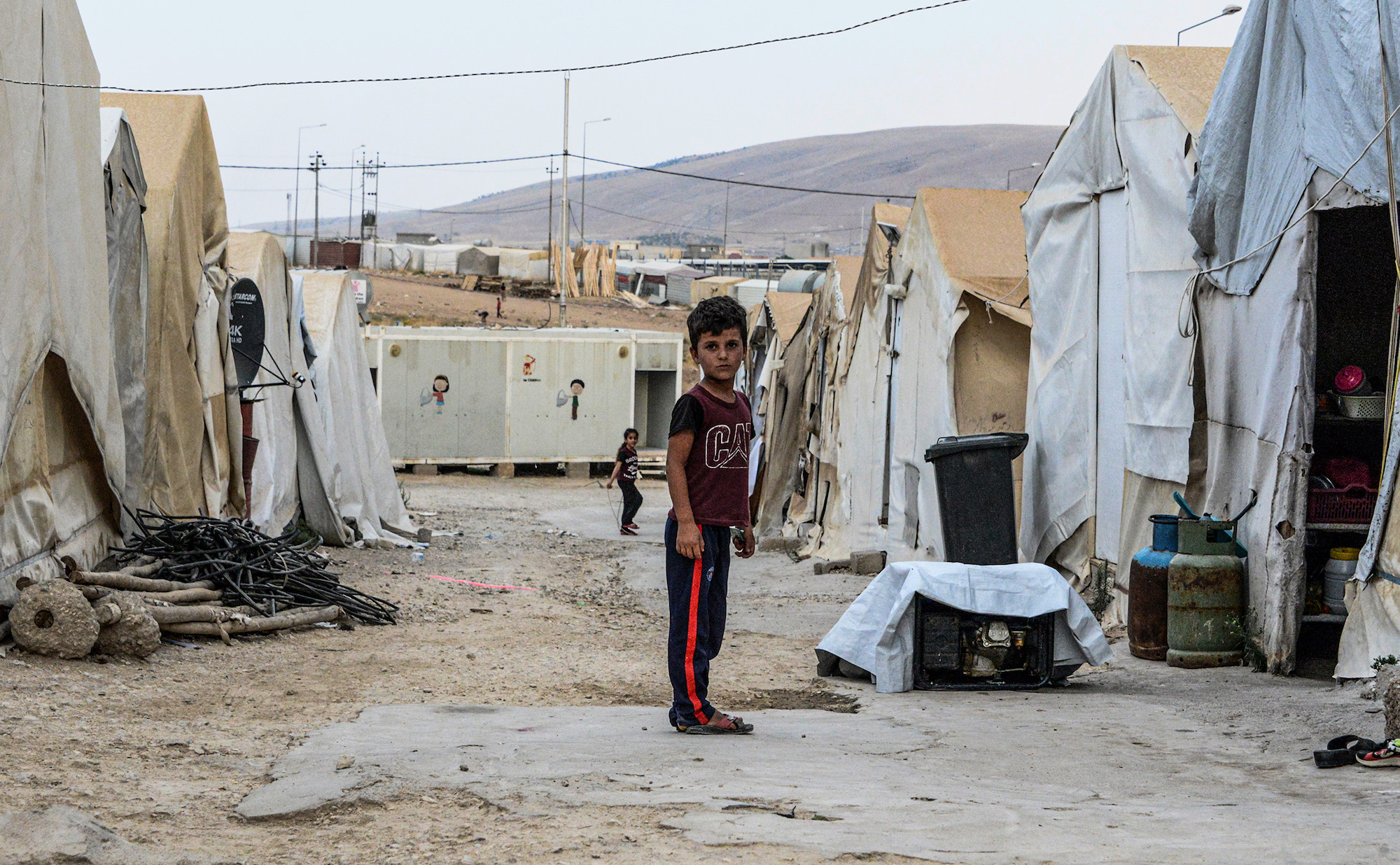 Yazidi boy at IDP camp in Iraq