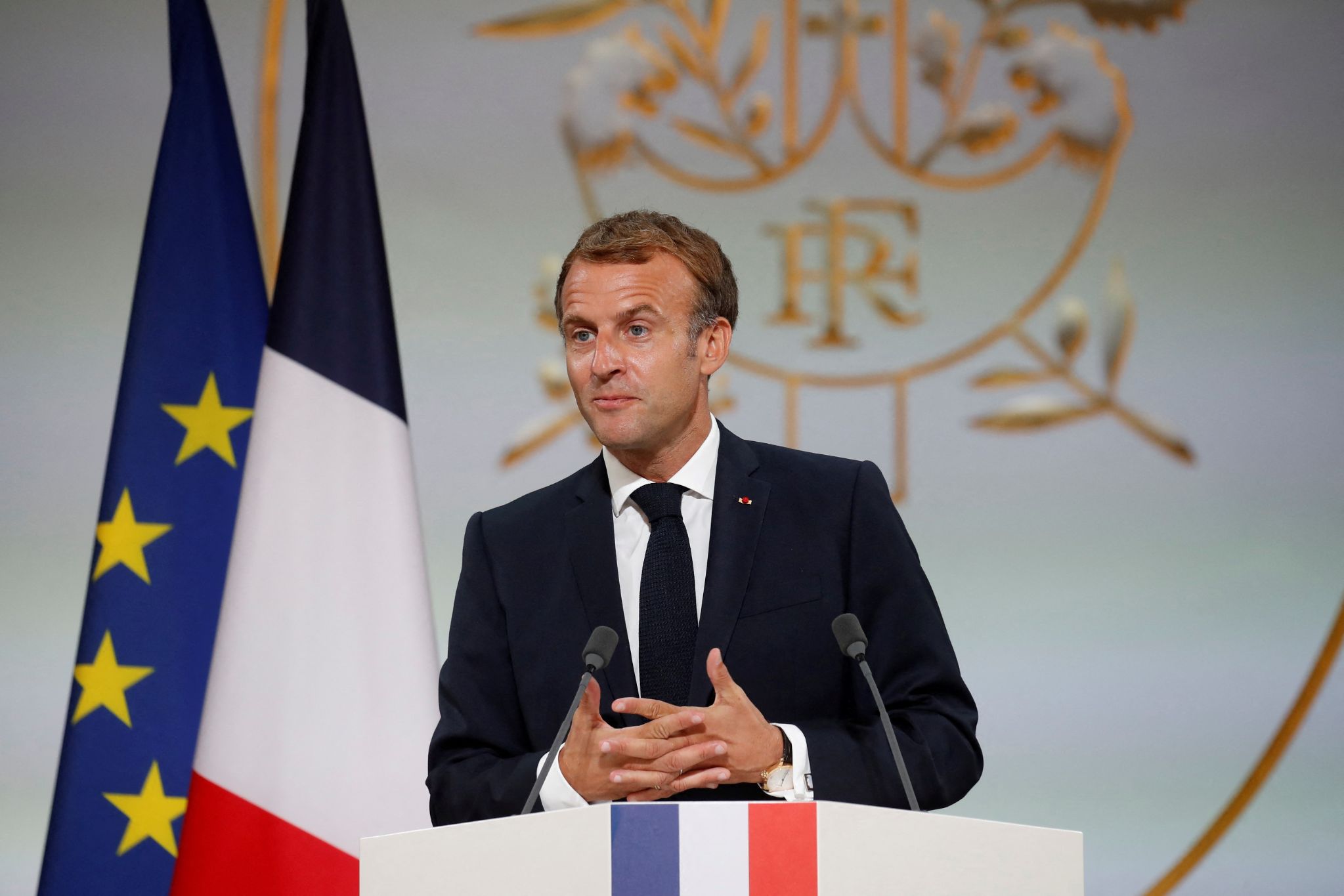 In a in September speech, Emanuel Macron promised to do more for the Harki comunity in France (Gonzalo Fuentes/AFP)