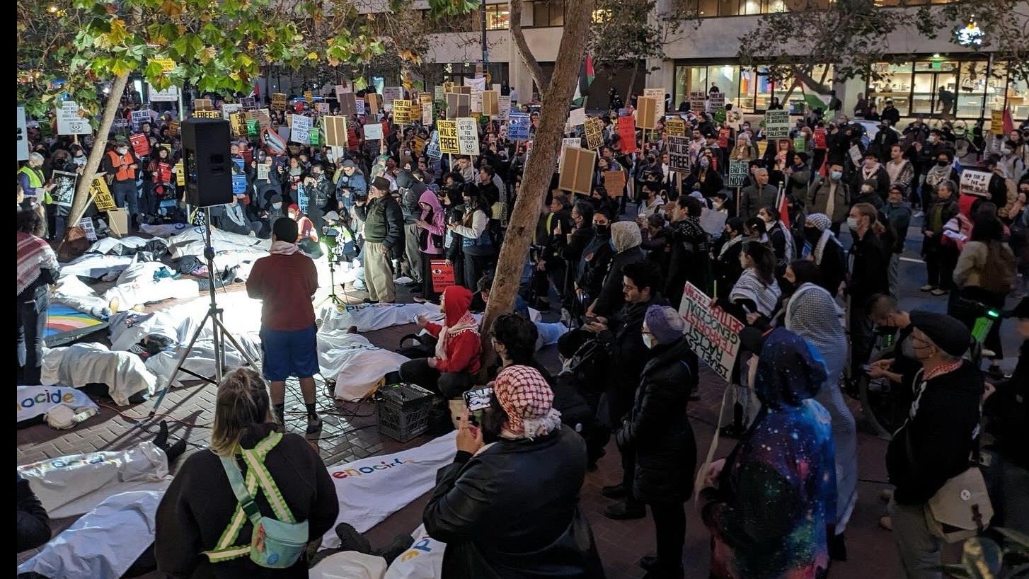 Pro-Palestine demonstrators held a march to commemorate the death of software engineer Mai Ubeid in Gaza (Supplied)