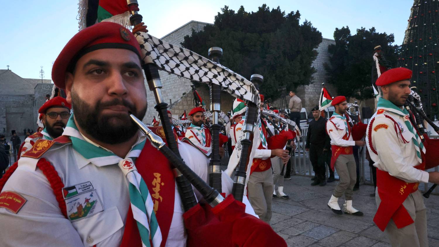 The annual Christmas parade in Bethlehem is a huge attraction for locals and tourists alike (AFP)