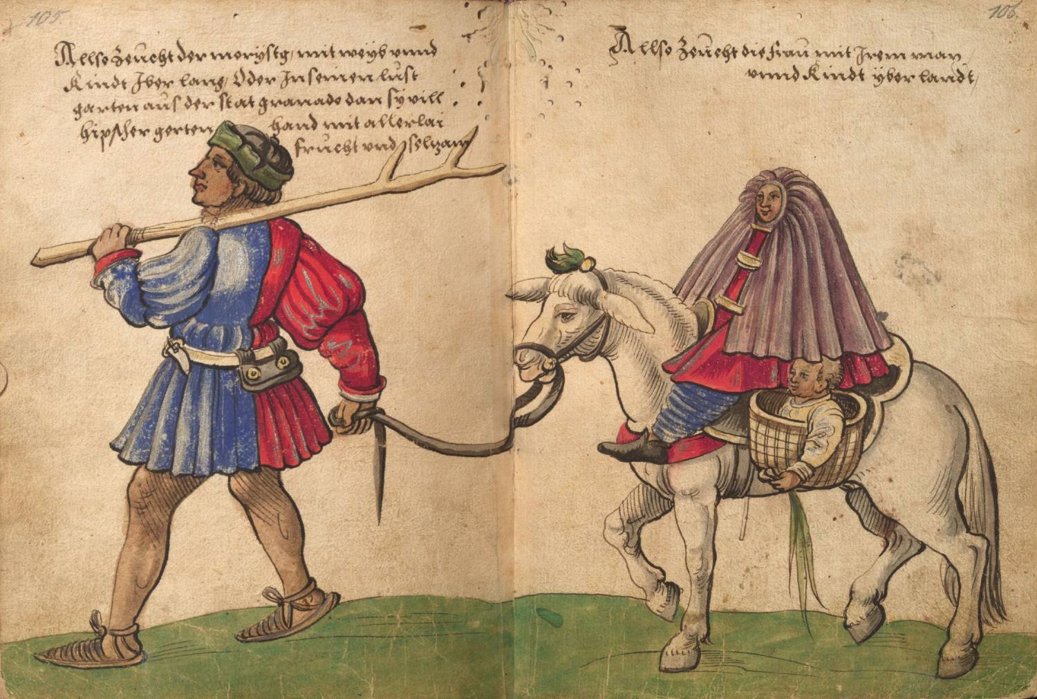Moriscos are depicted here in this 16th century German book "Trachtenbuch", National Museum Nurnberg (Public domain)
