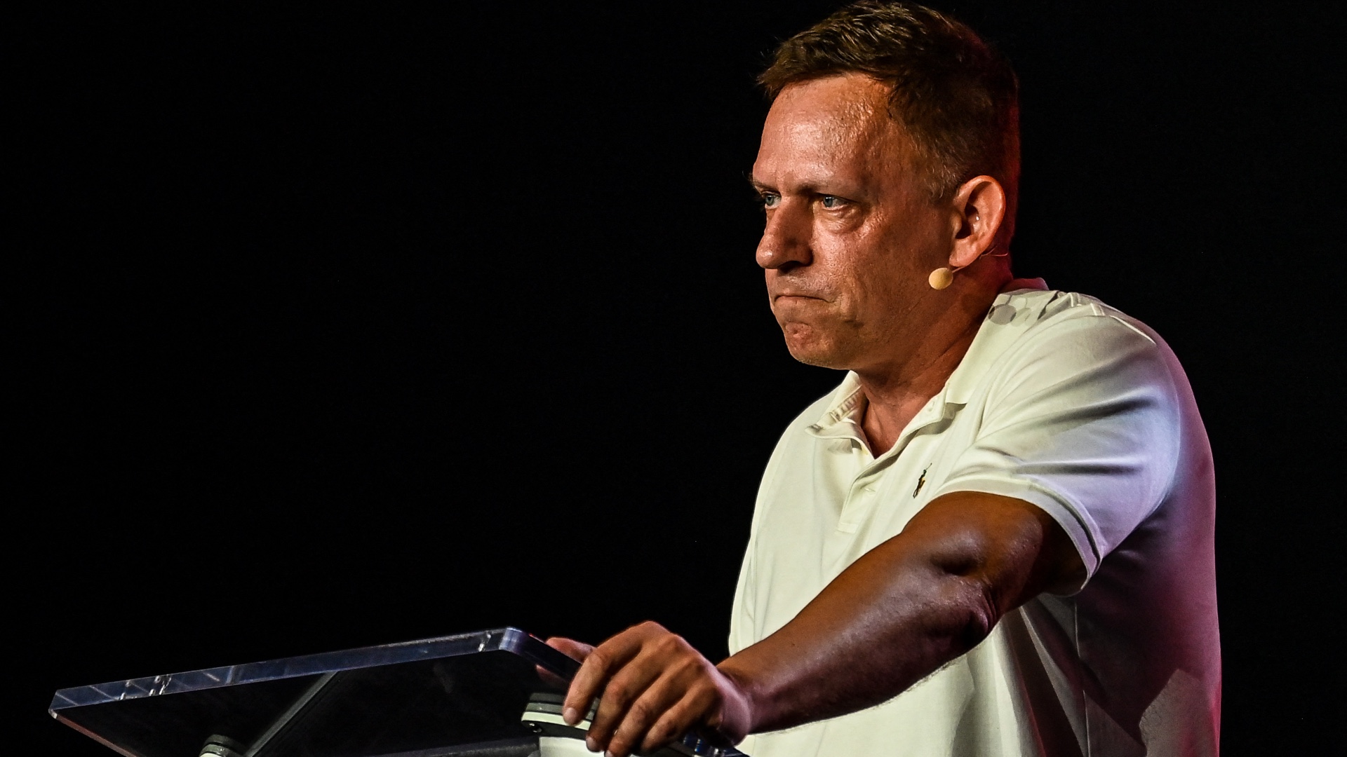 Co-founder of PayPal, Palantir Technologies Peter Thiel speaks at the Bitcoin 2022 Conference at Miami Beach Convention Center in Florida on April 7, 2022 (Chandan Khanna / AFP)