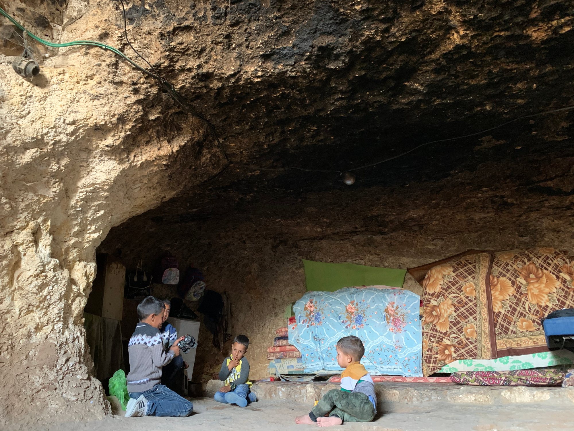 The Dababsa family, like many others in Masafer Yatta, has taken refuge in a cave (MEE/Shatha Hammad)