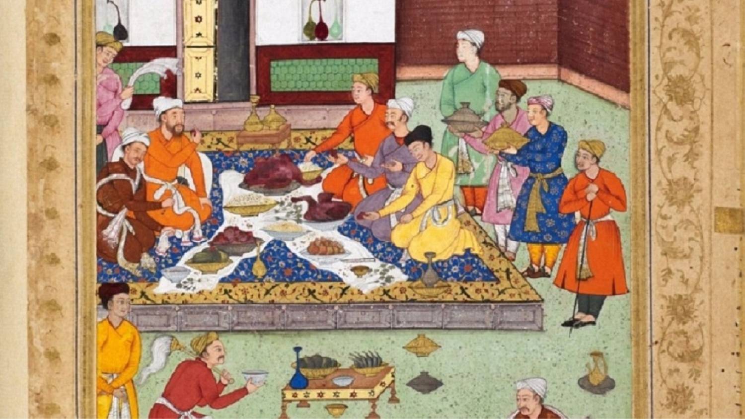 Royal courts in the Mughal Empire would feast on a variety of delicacies (Public domain)