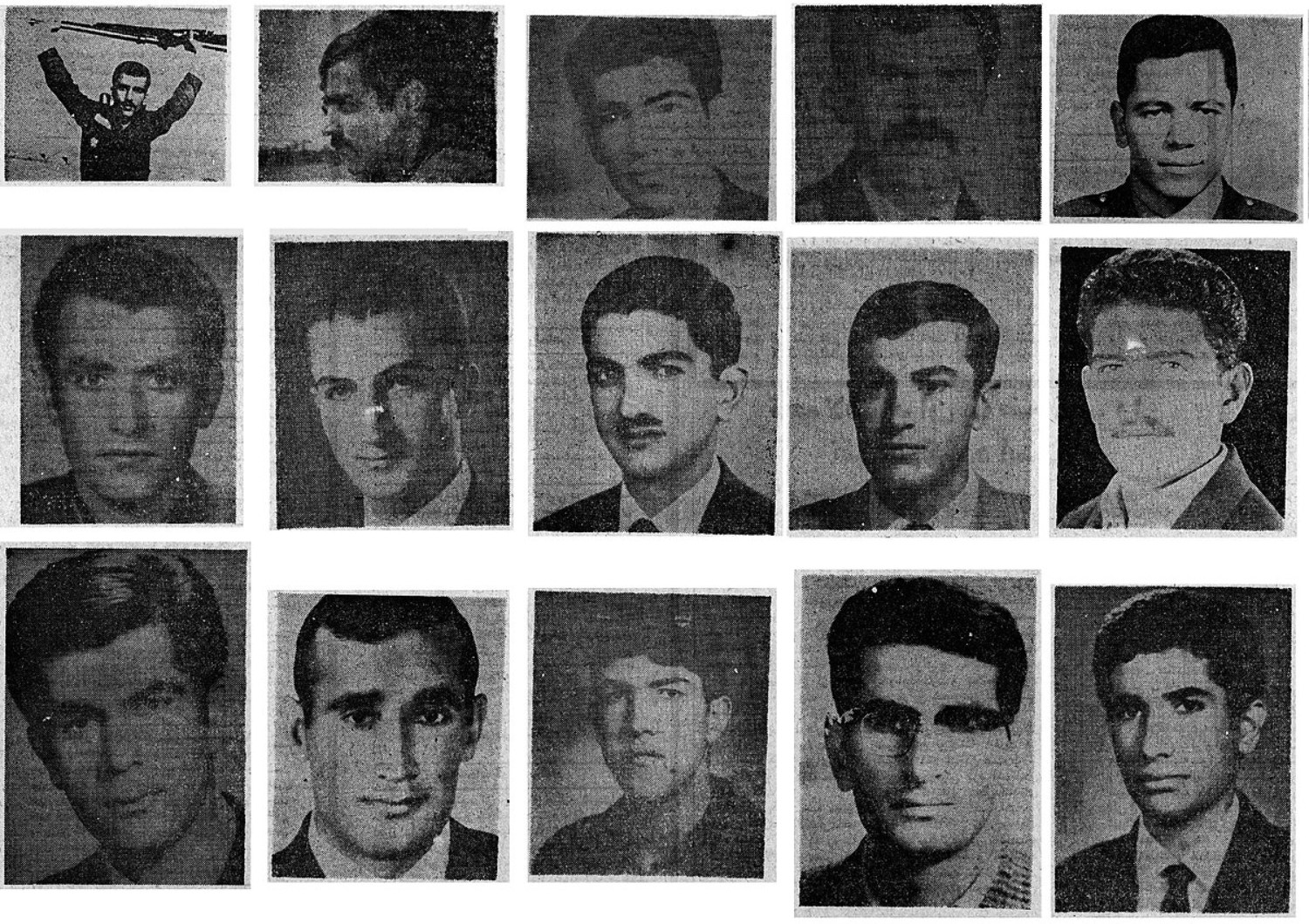 Mugshots of the young men accused of involvement with the Siahkal incident were widely published in Iranian newspapers (Wikicommons)