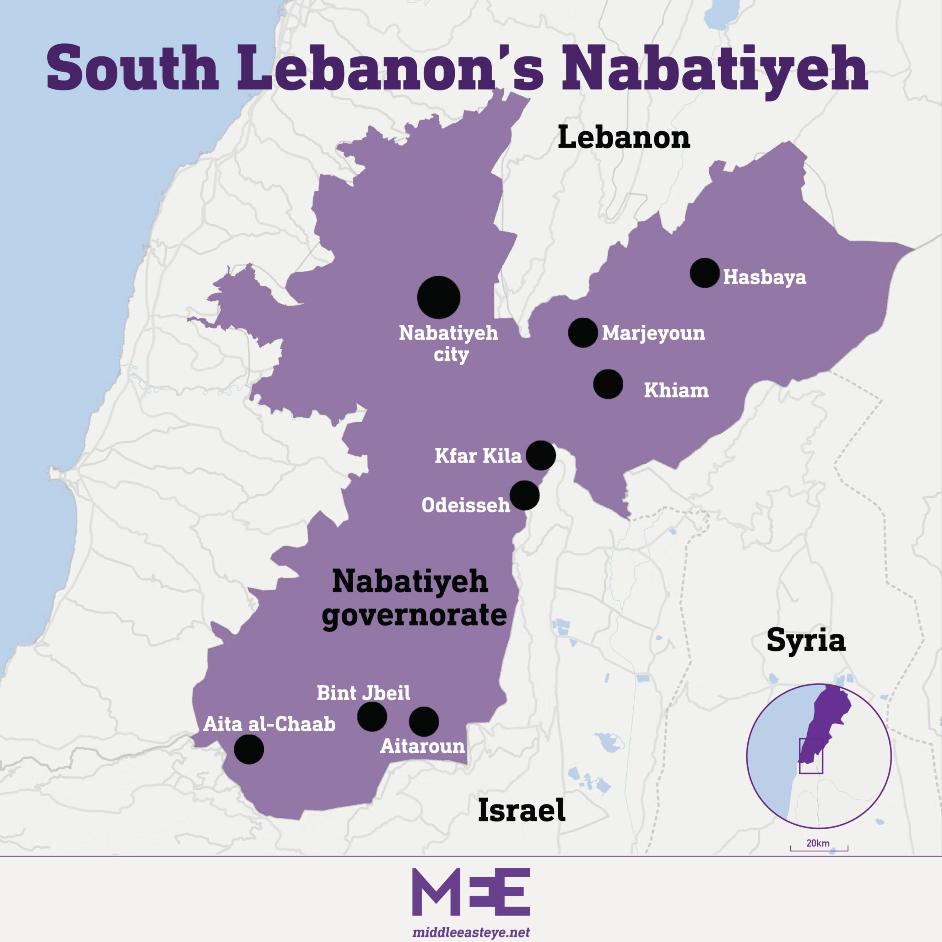 Lebanon's Nabatiyeh map (MEE)