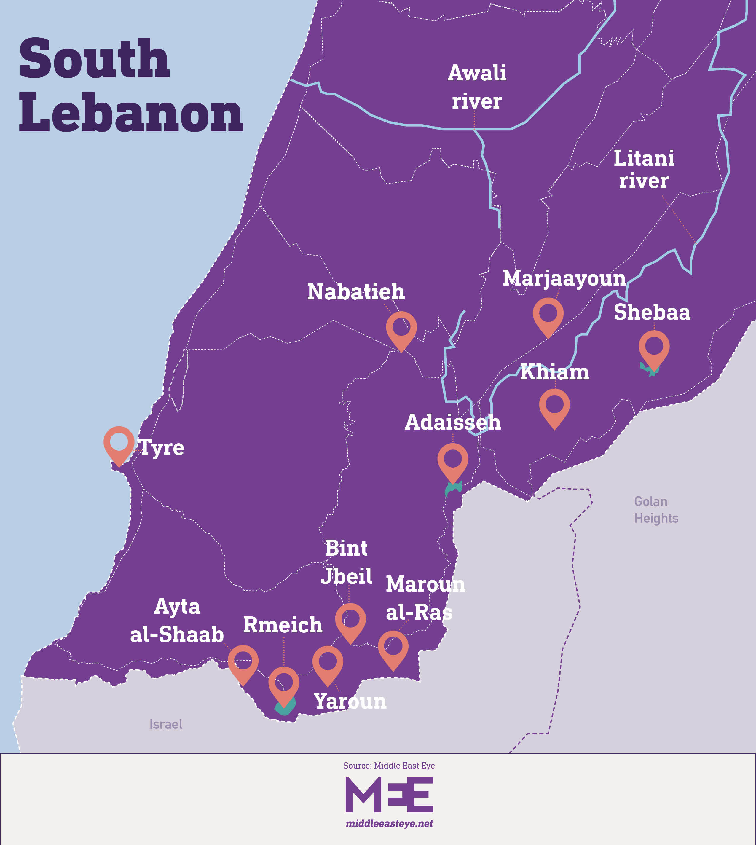 south lebanon map