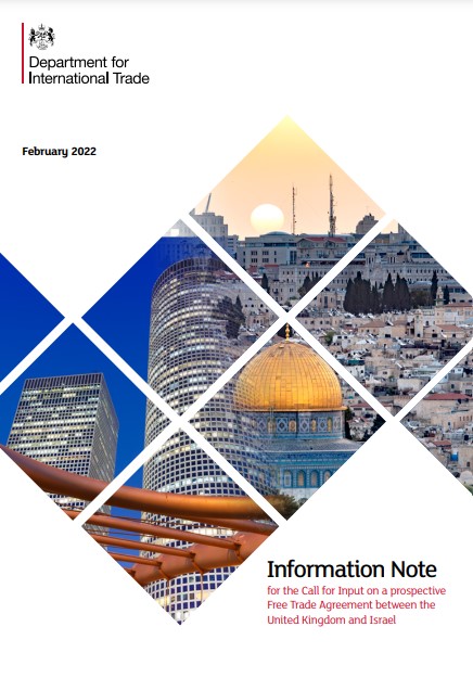 The Department for International Trade document originally featured Jerusalem's Dome of the Rock on its cover (Screengrab)