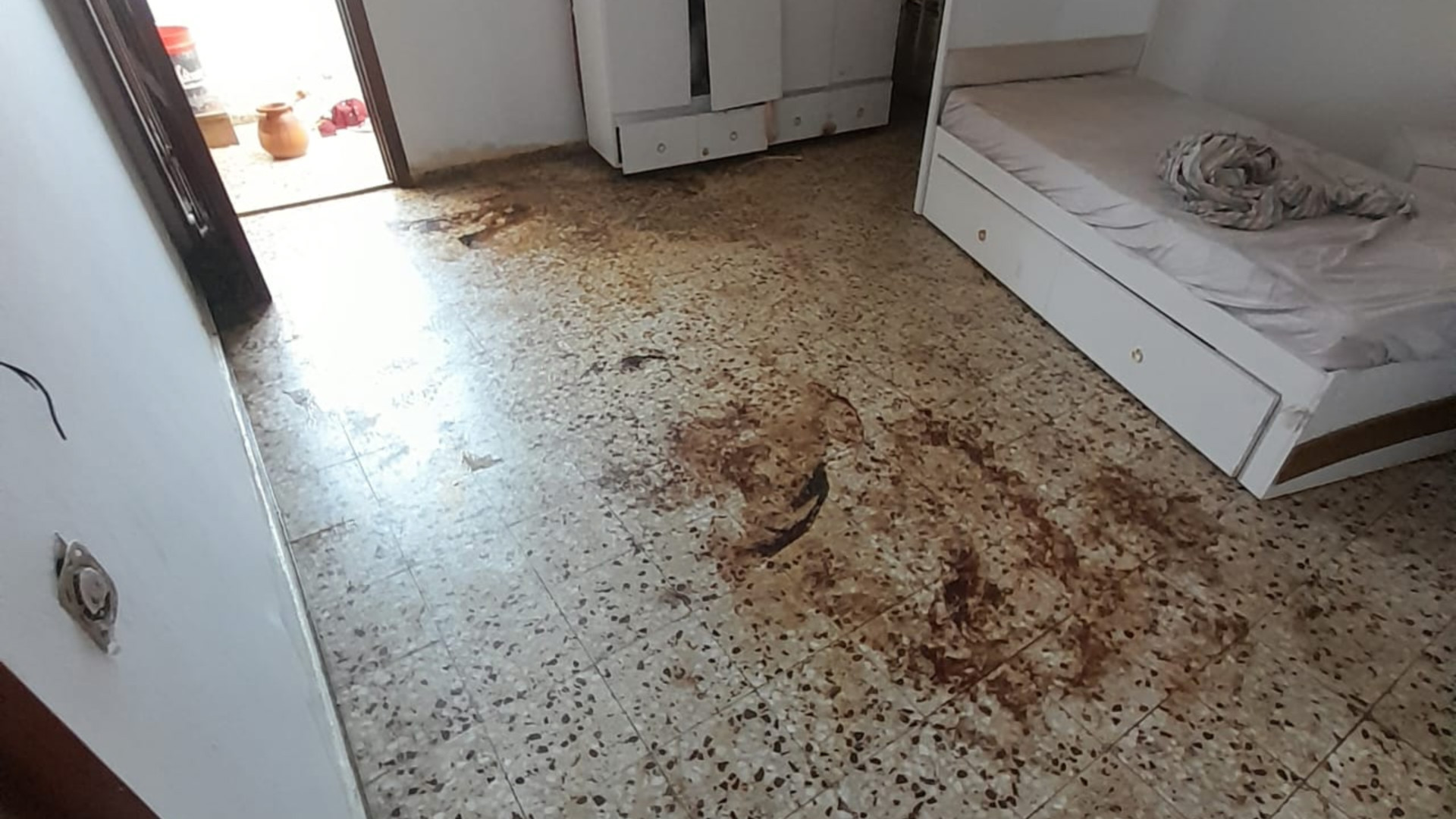 Blood stains seen in the room where Muhammad was kept (Provided)