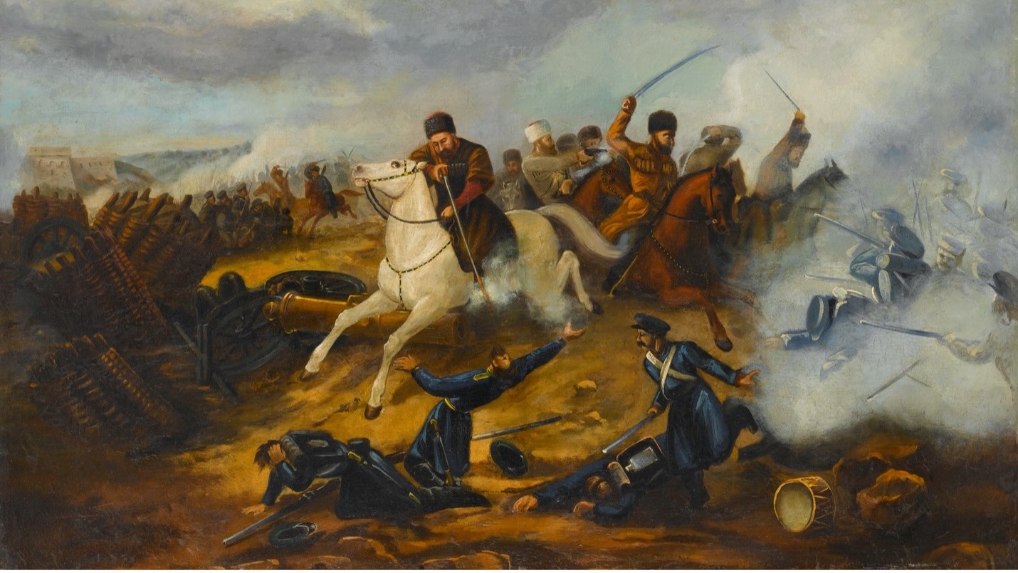 Peinture d’Abdülmecid représentant une bataille durant la guerre russo-turque (Musée Sakıp Sabancı)