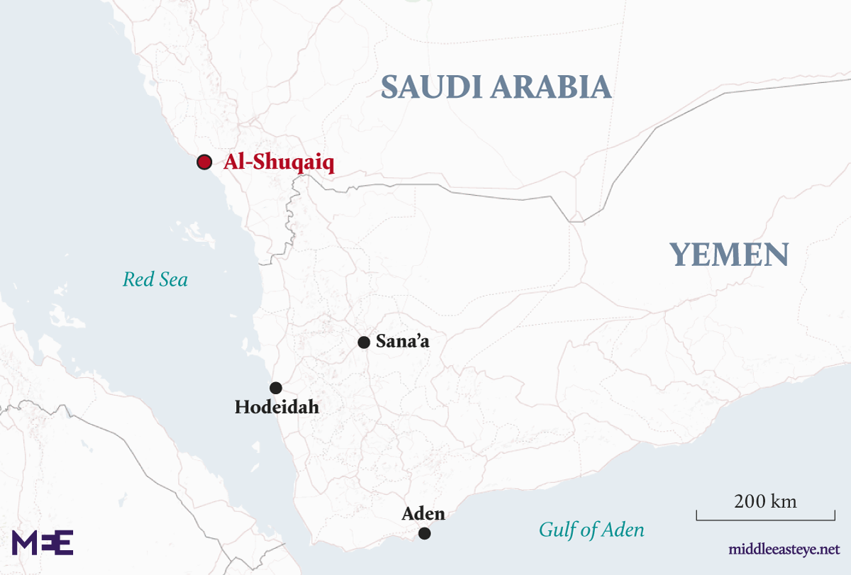 Yemen-Saudi map